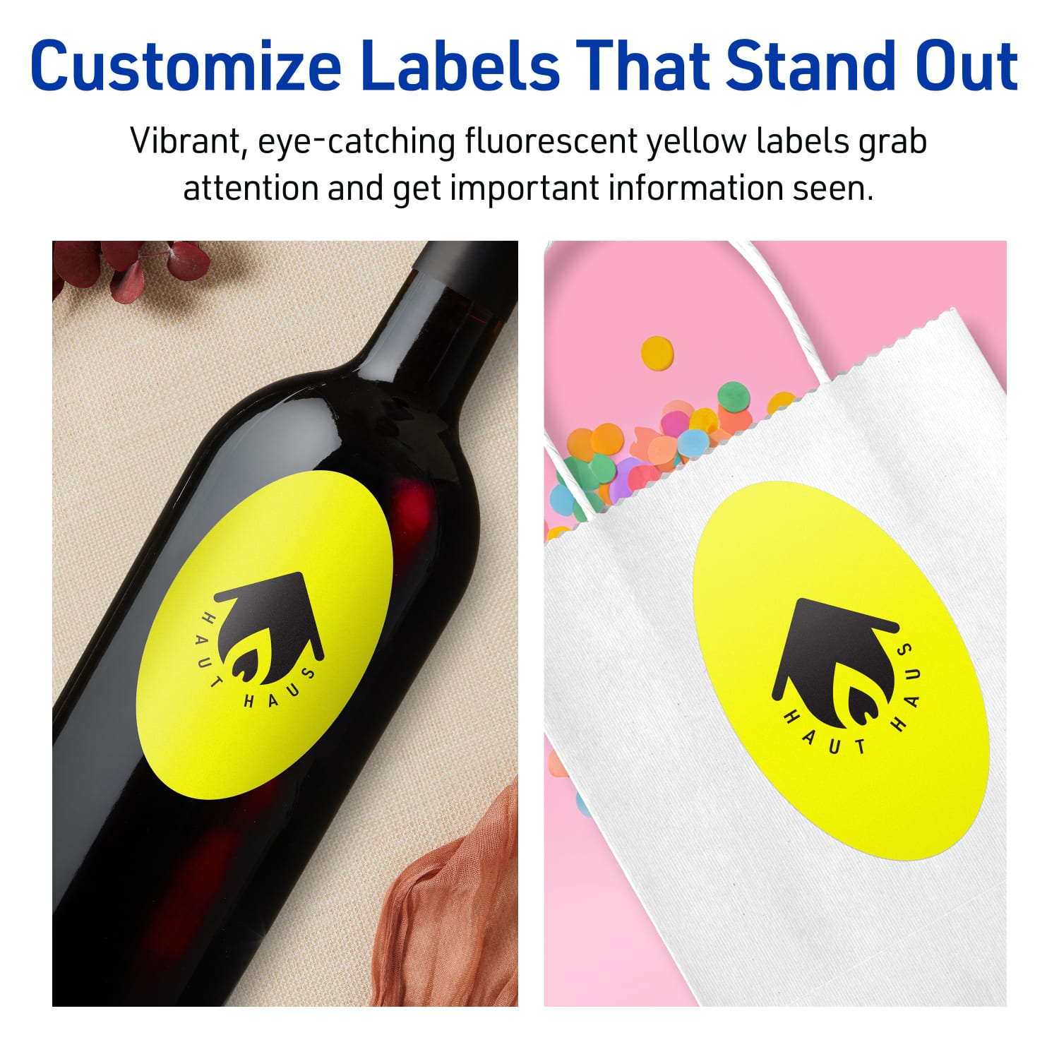 Avery Print-To-The-Edge Labels With Sure Feed Technology, 94057-NYP10, Oval, 4in x 6in, Matte Neon Yellow, Pack of 20 - Image 4