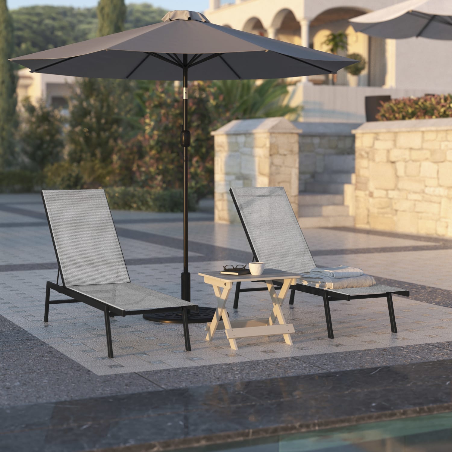 Flash Furniture Brazos Fabric Adjustable Chaise Lounge Chair GrayBlack PopularChairscom Flash Furniture Brazos Fabric Adjustable Chaise Lounge Chair GrayBlack PopularChairscom