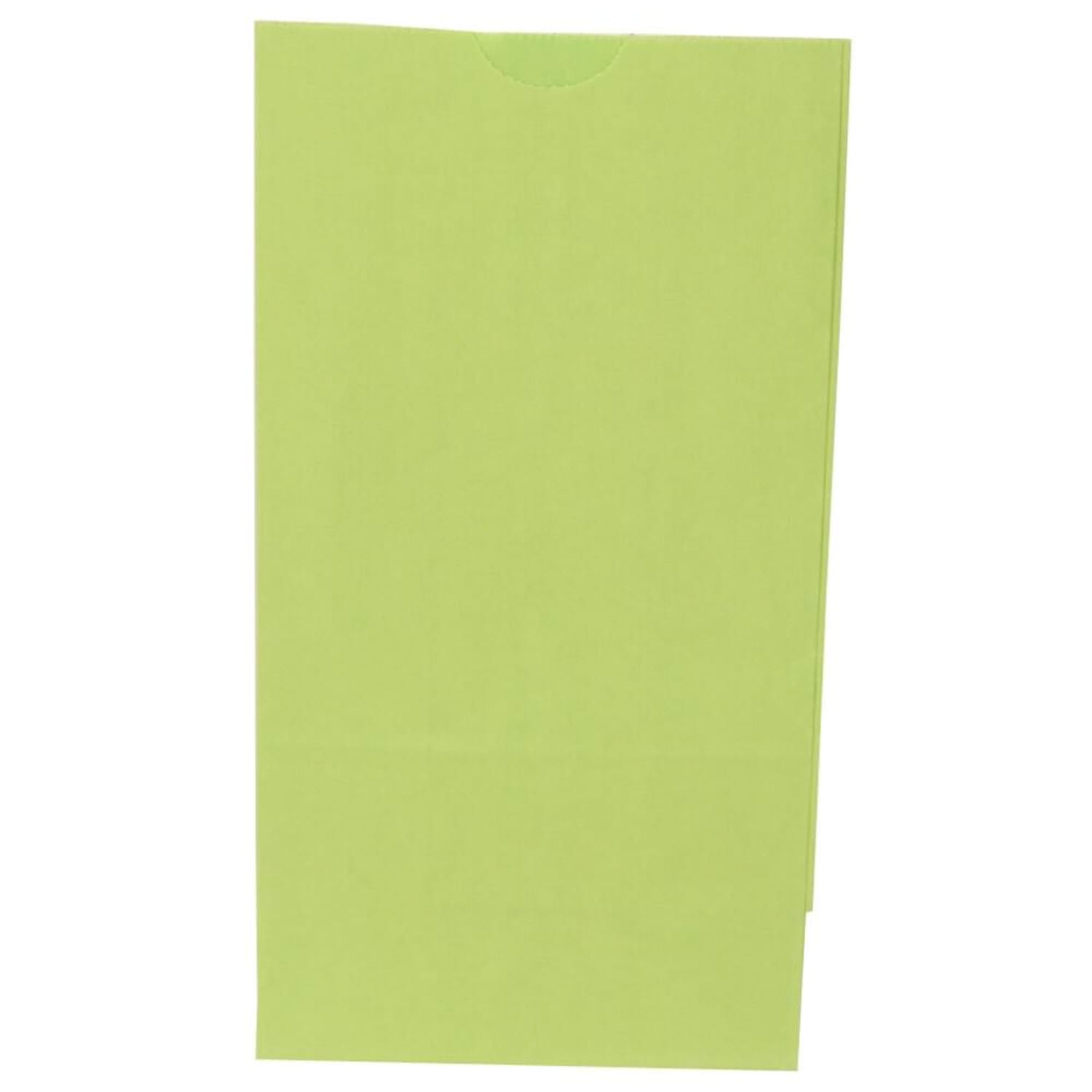 JAM Paper Medium Kraft Lunch Bags, 9-3/4inH x 5inW x 3inD, Lime Green, Pack Of 500 Bags - Image 3
