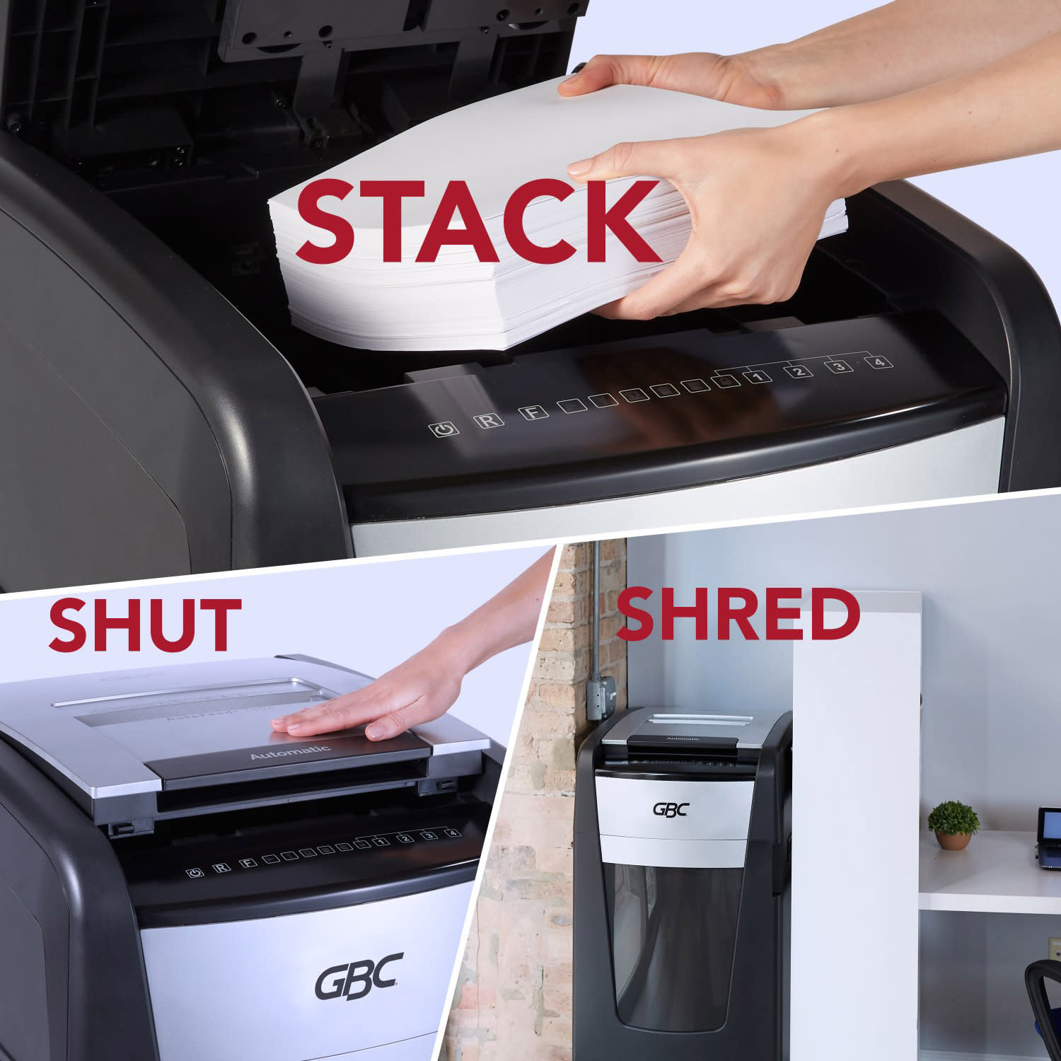 GBC AutoFeed+ 750-Sheet Cross-Cut Automatic Shredder, Black, WSM1757612 - Image 4