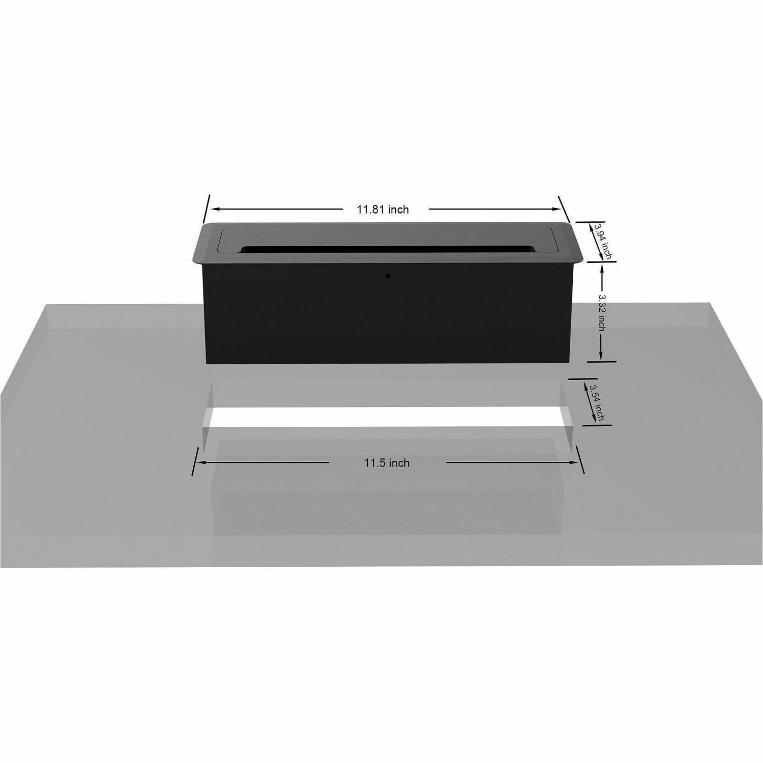 Lorell Power/Data Outlet - 5 x Power Receptacles - 120 V AC Desk Mountable - Black - 1 Each - Image 3