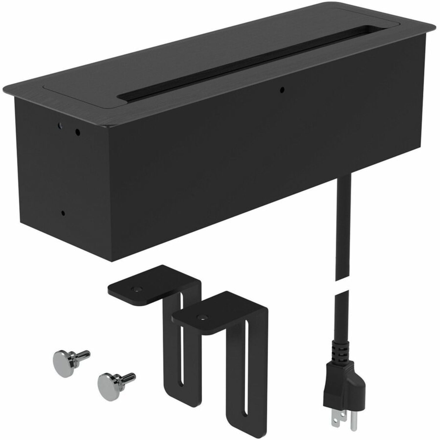 Lorell Power/Data Outlet - 5 x Power Receptacles - 120 V AC Desk Mountable - Black - 1 Each - Image 5