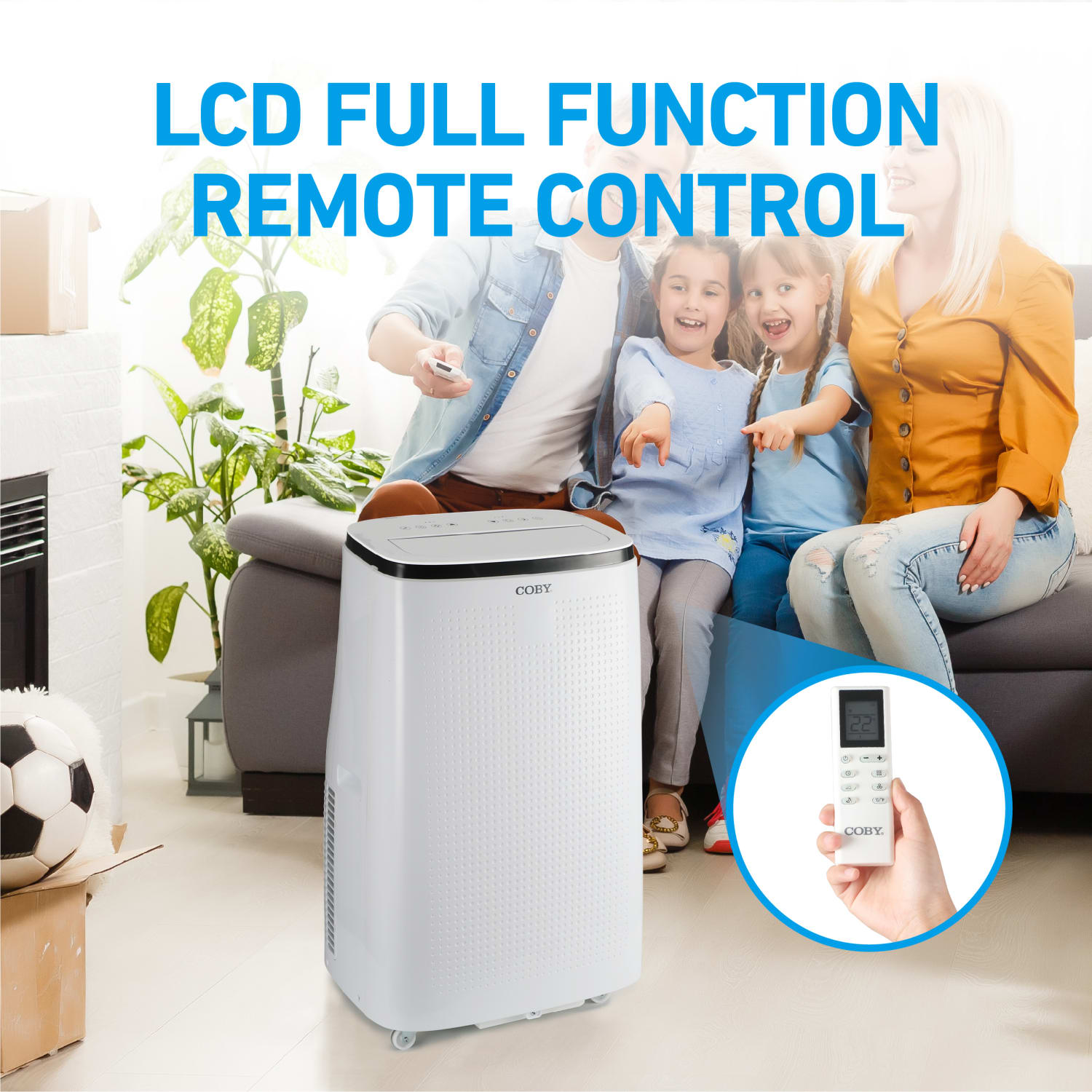 COBY Portable Air Conditioner 4-in-1 AC Unit, Heater, Dehumidifier & Fan, 15,000 BTU, 31inH x 18-3/4inW x 15-1/2inD, White - Image 5