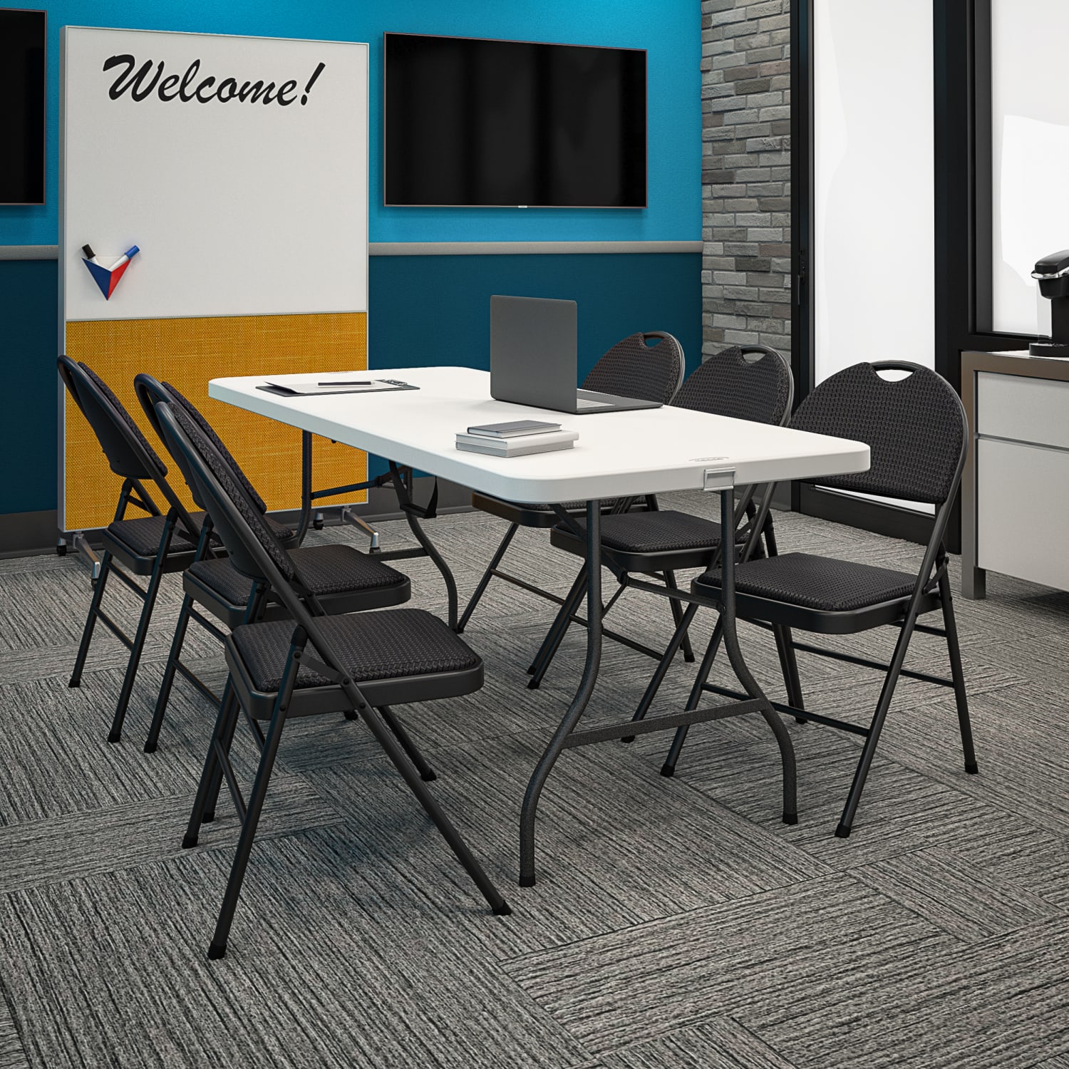 COSCO Commercial XL Comfort Fabric Padded Metal Folding Chairs Black Pack Of 4 Chairs PopularChairscom COSCO Commercial XL Comfort Fabric Padded Metal Folding Chairs Black Pack Of 4 Chairs PopularChairscom