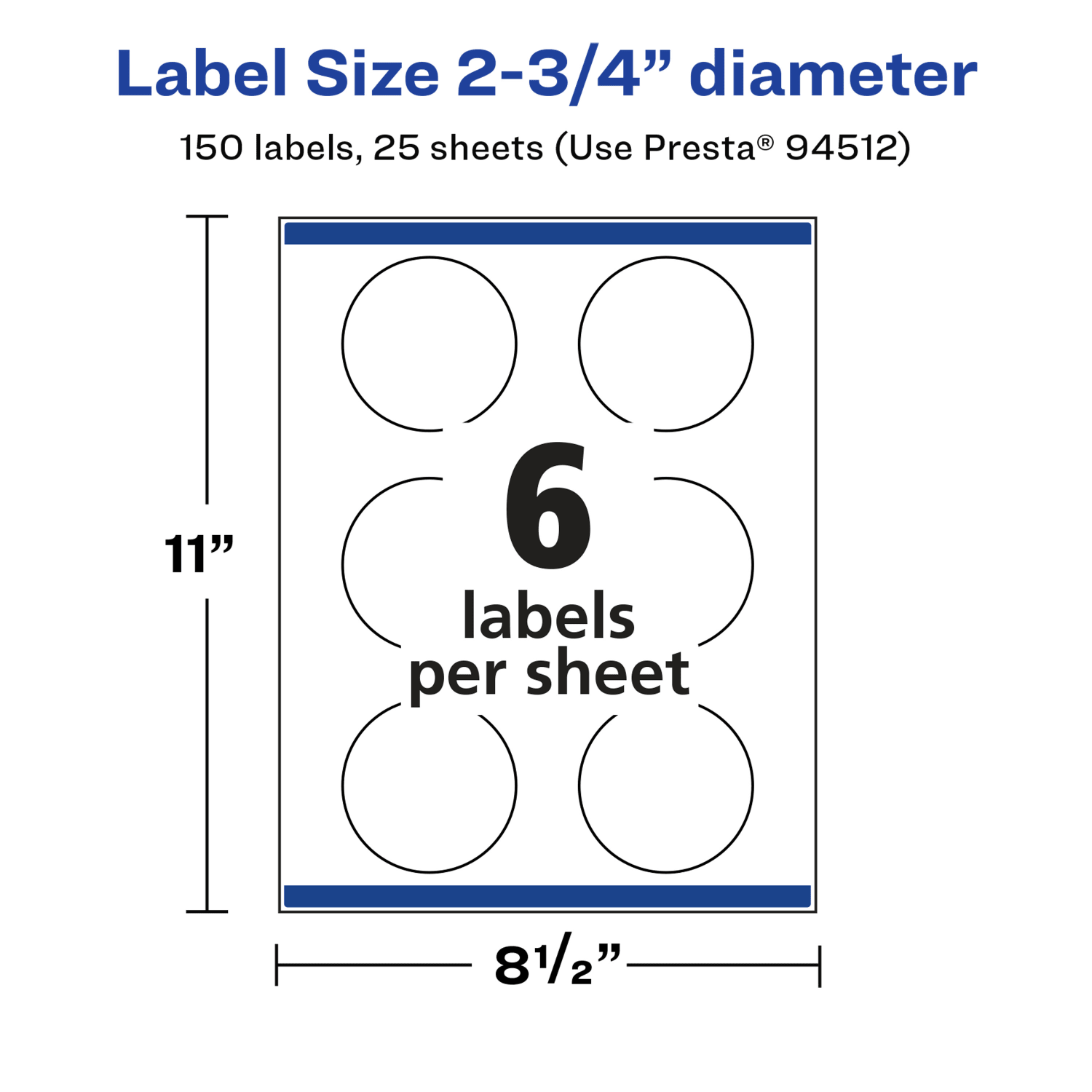 Avery Glossy Permanent Labels With Sure Feed, 94512-WGP25, Round, 2-3/4in Diameter, White, Pack Of 150 - Image 6