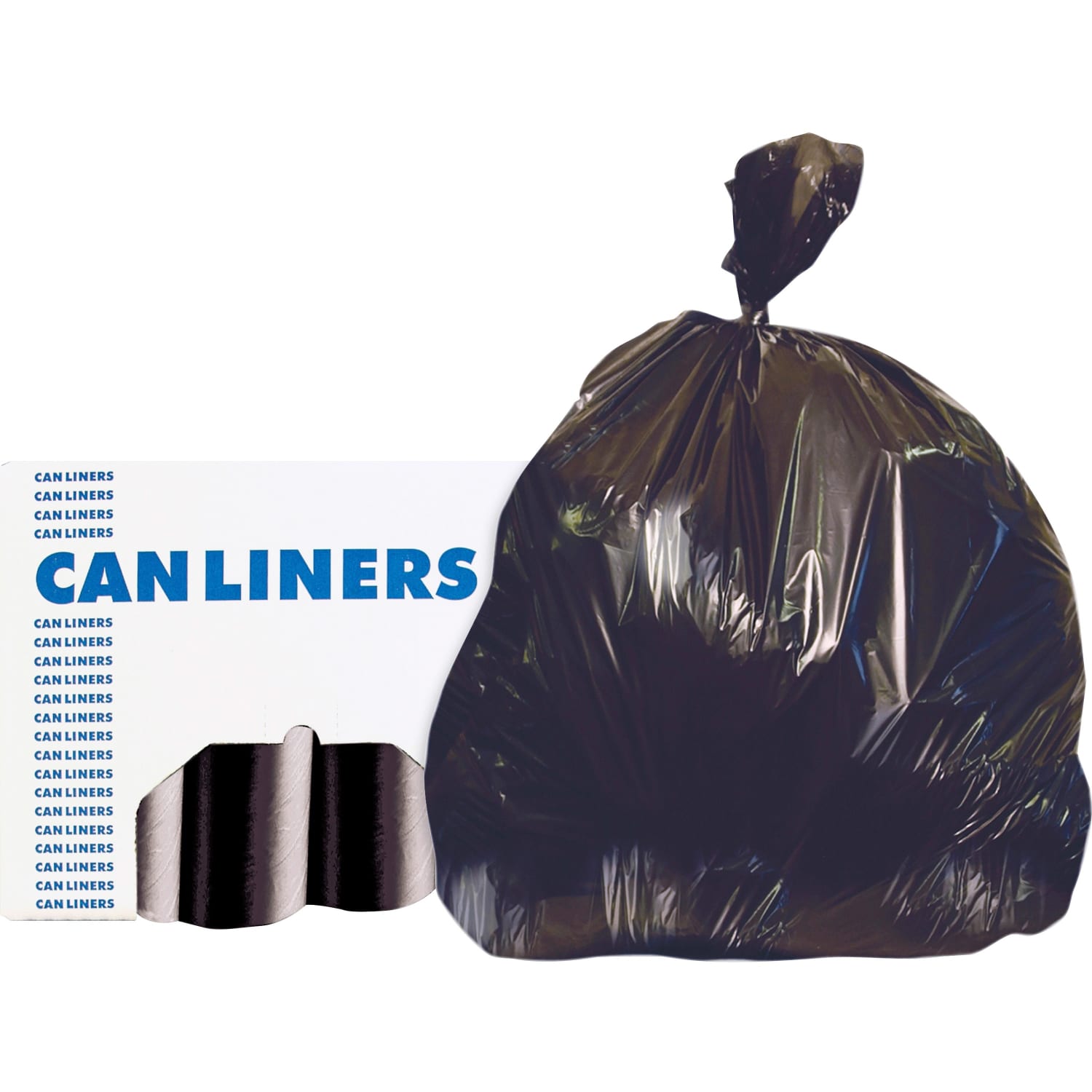 Heritage Accufit RePrime Can Liners, 55 gal Capacity, 40inx 53inx1.30 mil (33 Micron) Thickness, Low Density, 150 Count - H8053PKRC1CT