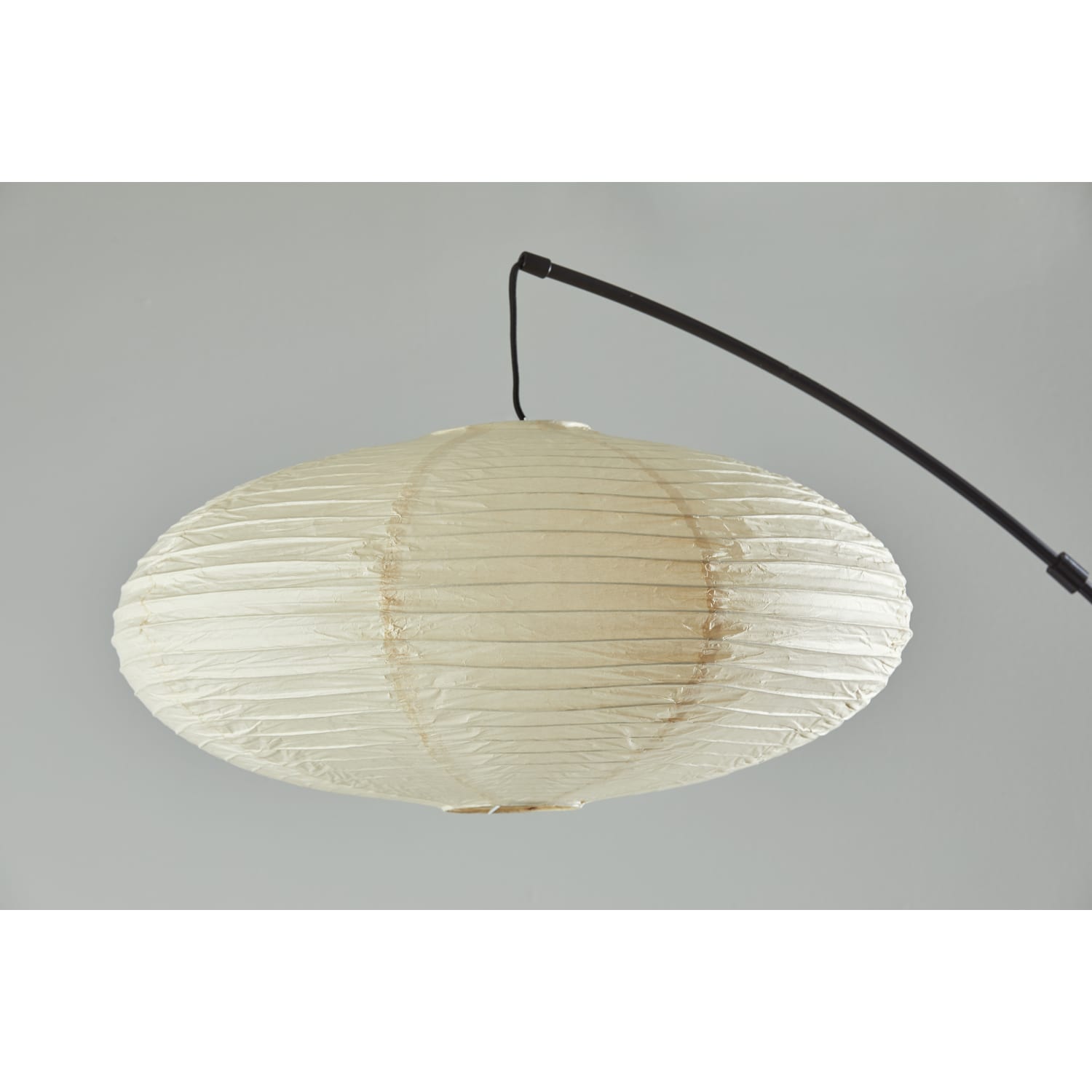 Adesso Corrine Arc Floor Lamp, 80inH, Off-White Shade/Black Base - Image 3