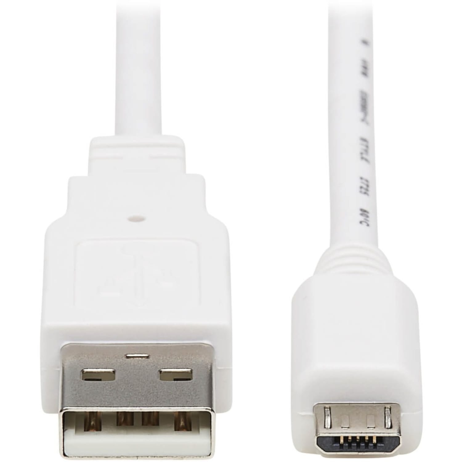 Tripp Lite Safe-IT USB-A to USB Micro-B Antibacterial Cable M/M, USB 2.0, White, 6 ft. - First End: 1x Type A Male USB - U050AB006WH