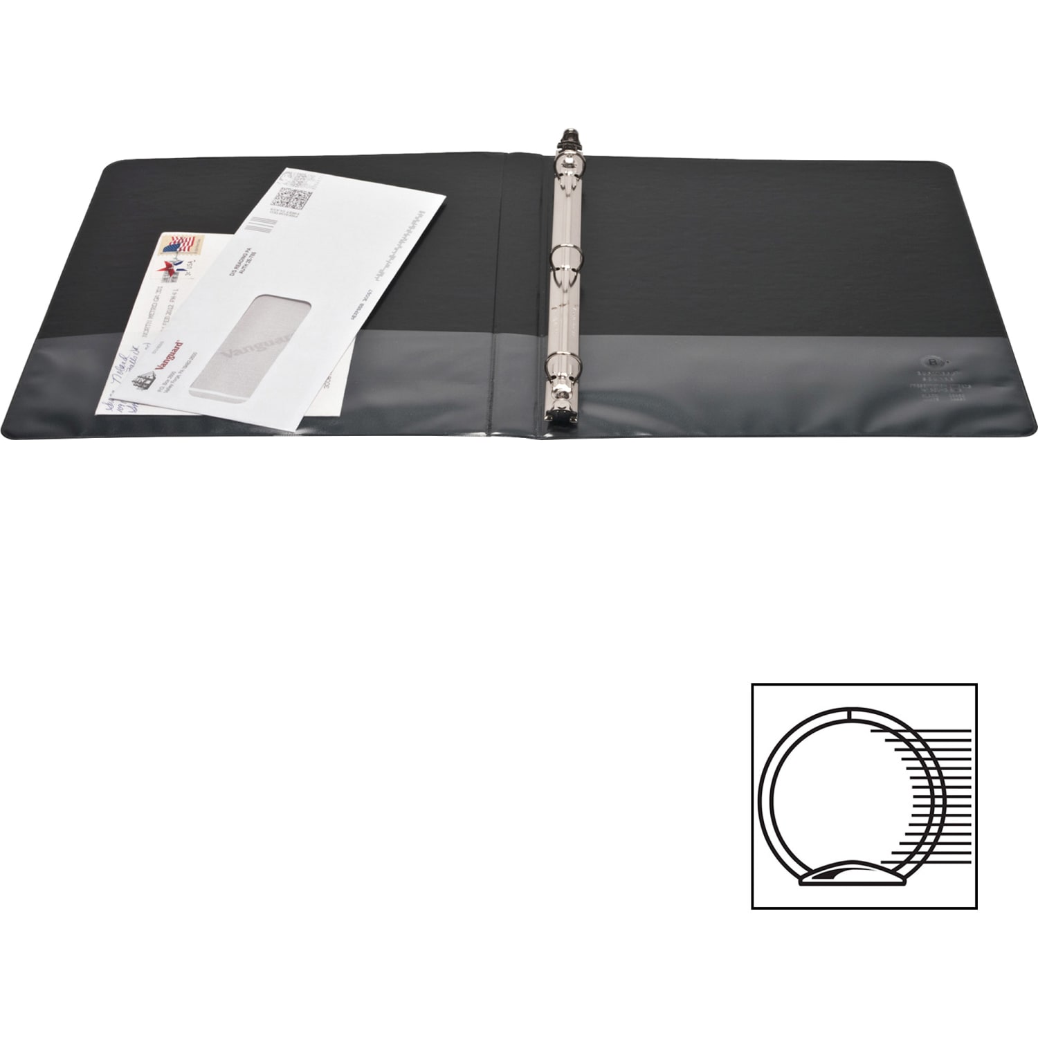Business Source RounD-Ring View Binder, 1/2in Ring, 8 1/2in x 11in, Black, Pack Of 4 - Image 4