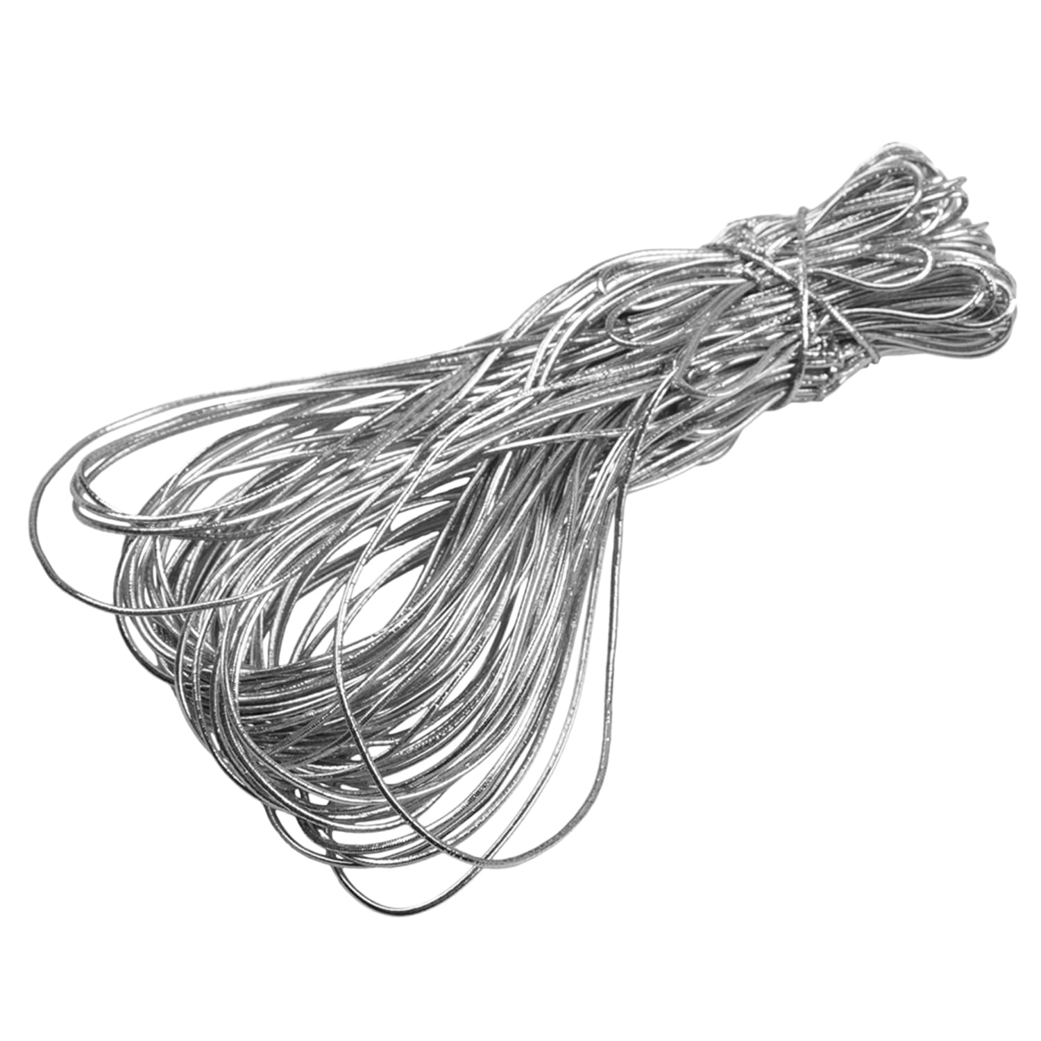 JAM Paper Medium Elastic Gift Wrap String Ties, 16in, Silver, Pack Of 5 Ties - Image 4