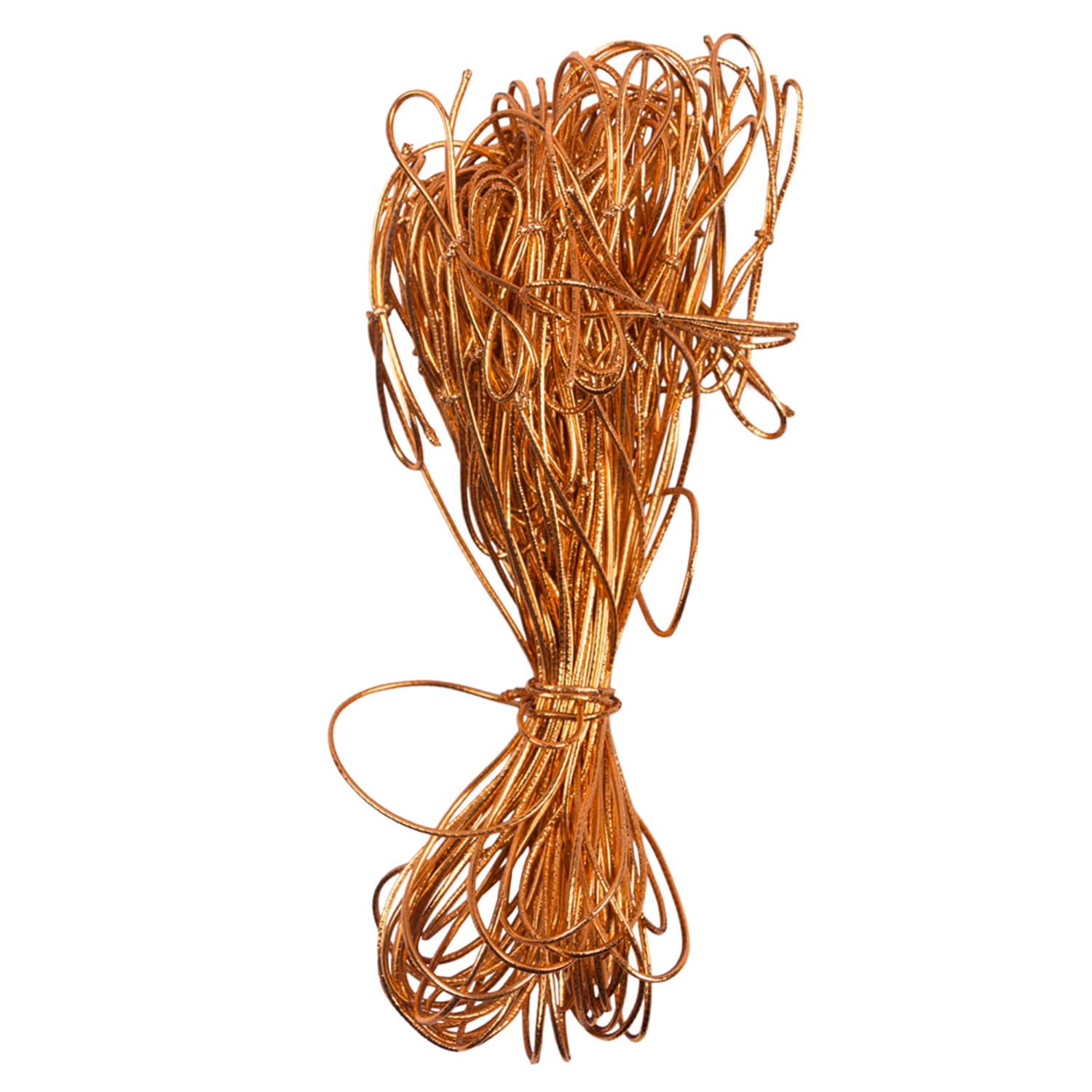 JAM Paper Small Elastic Gift Wrap String Ties, 10in, Copper, Pack Of 5 Ties - Image 3