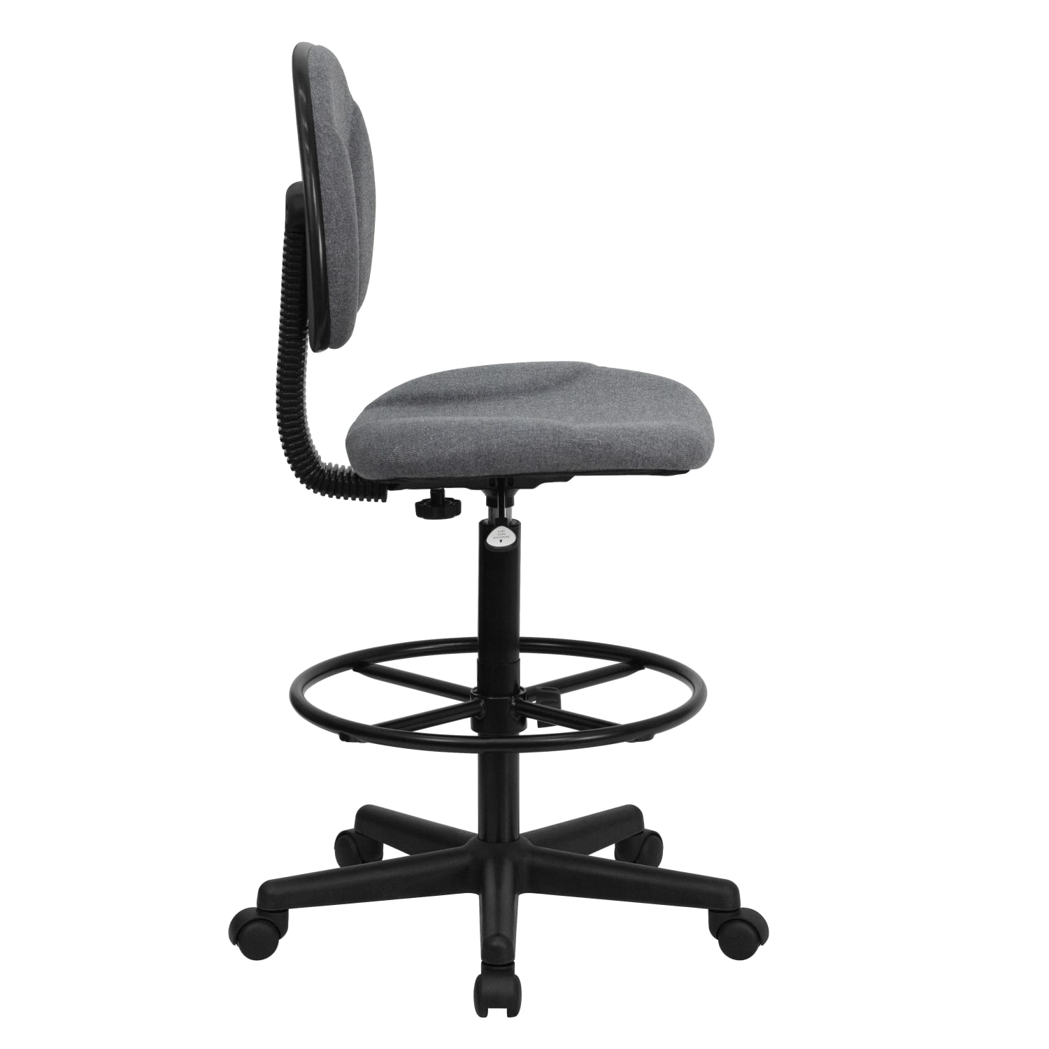 Flash Furniture Fabric Drafting Chair Cylinders 22527H or 26305H GrayBlack PopularChairscom Flash Furniture Fabric Drafting Chair Cylinders 225 27H or 26 305H GrayBlack PopularChairscom