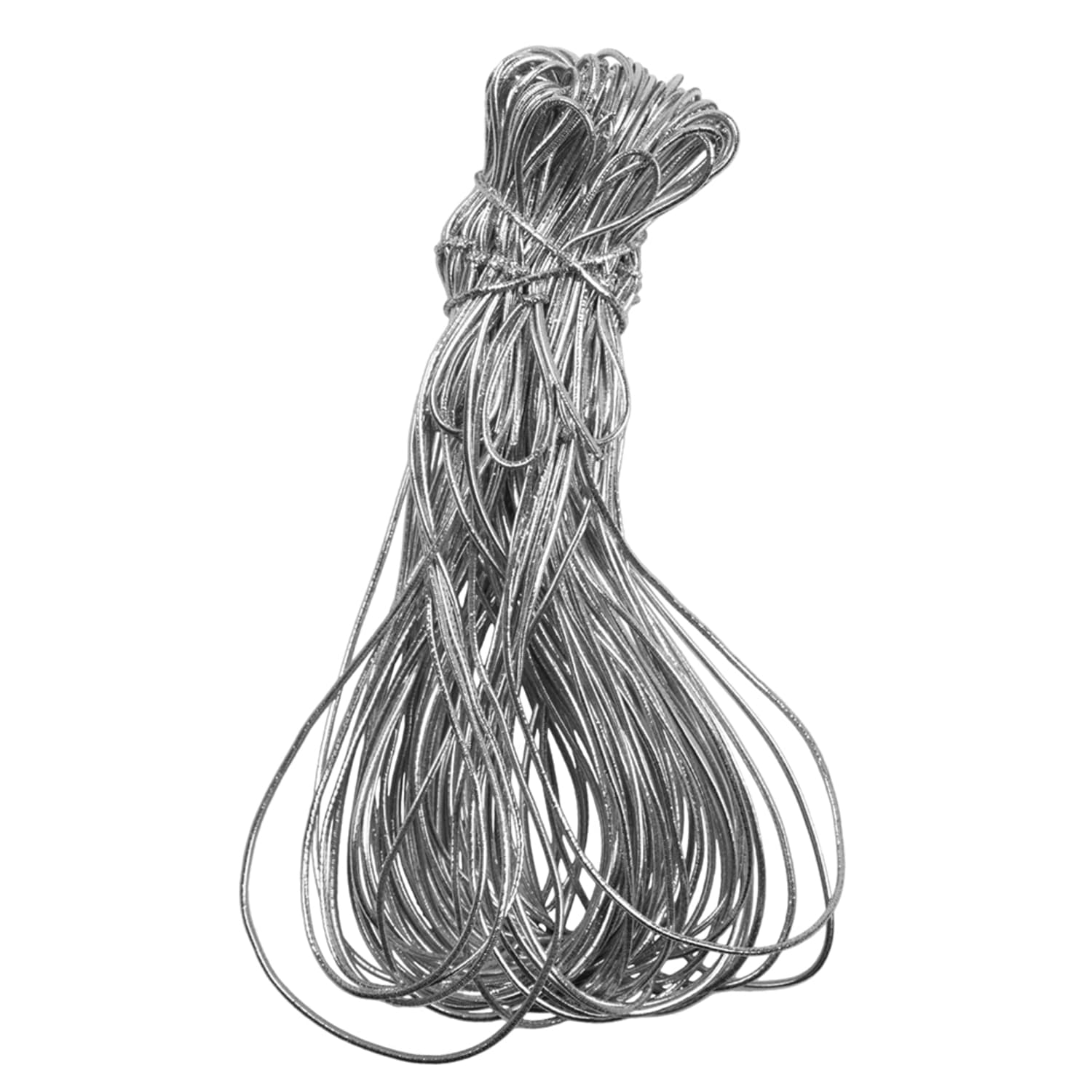 JAM Paper Small Elastic Gift Wrap String Ties, 10in, Silver, Pack Of 5 Ties - Image 3