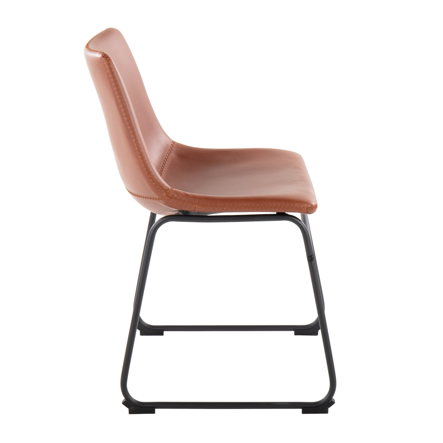 LumiSource Duke Industrial Side Chairs, Cognac/Black, Set Of 2 Chairs - Image 3