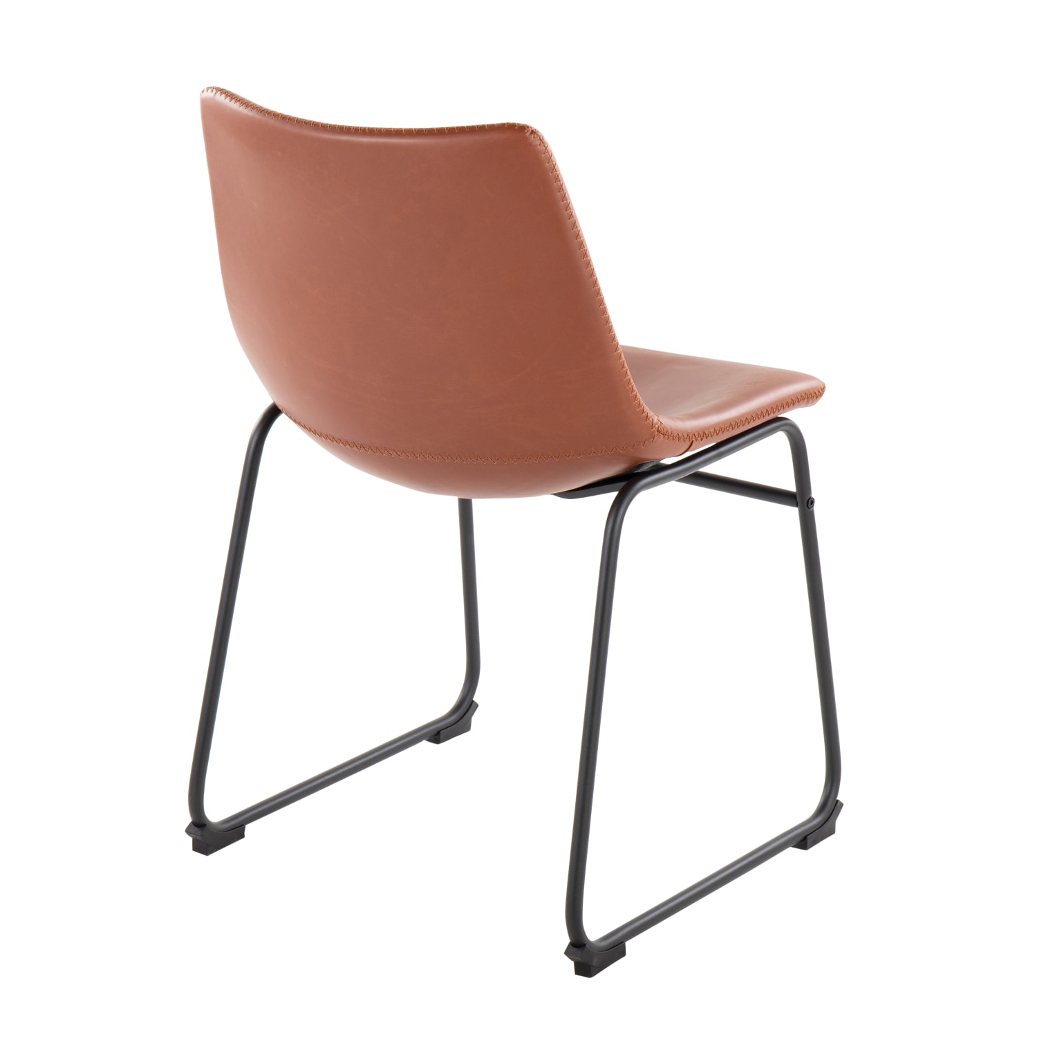 LumiSource Duke Industrial Side Chairs, Cognac/Black, Set Of 2 Chairs - Image 4