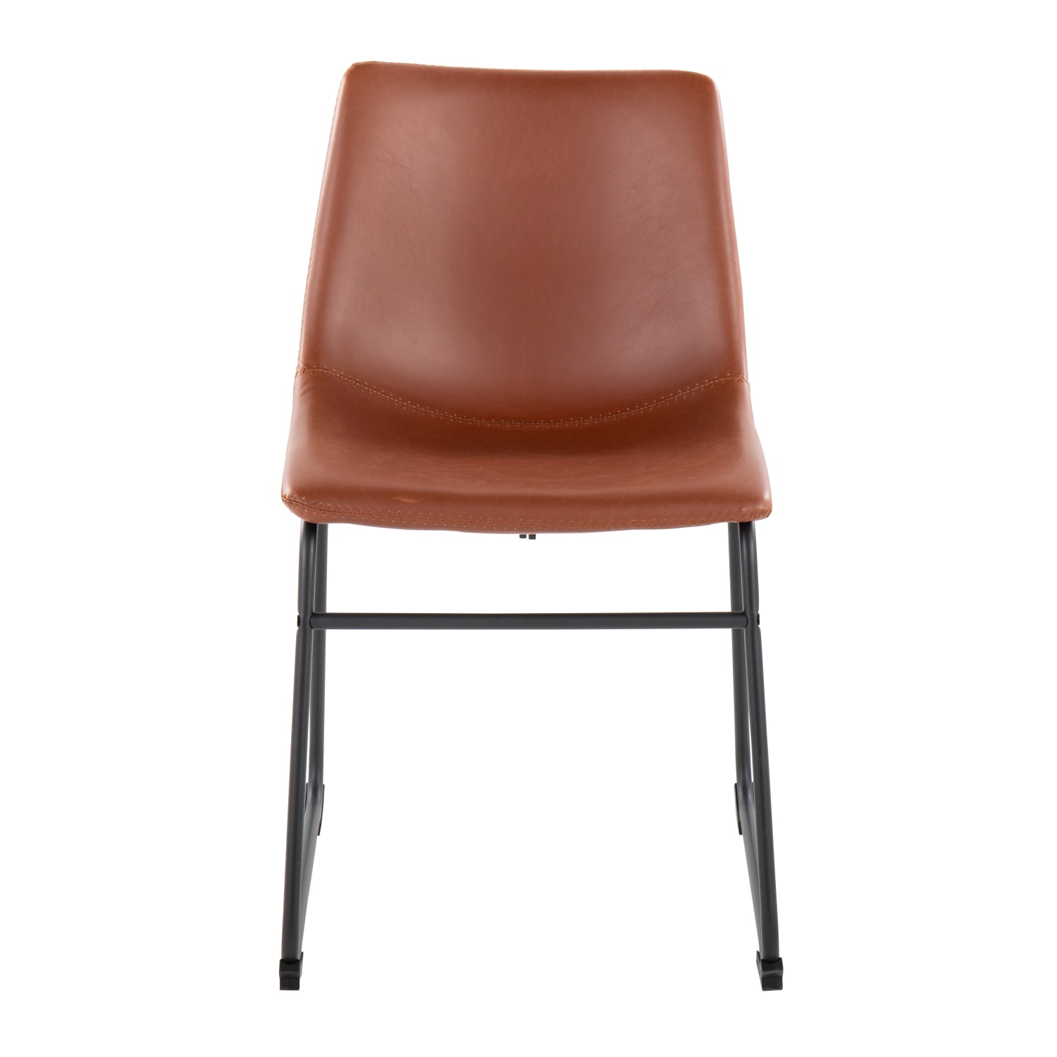 LumiSource Duke Industrial Side Chairs, Cognac/Black, Set Of 2 Chairs - Image 6