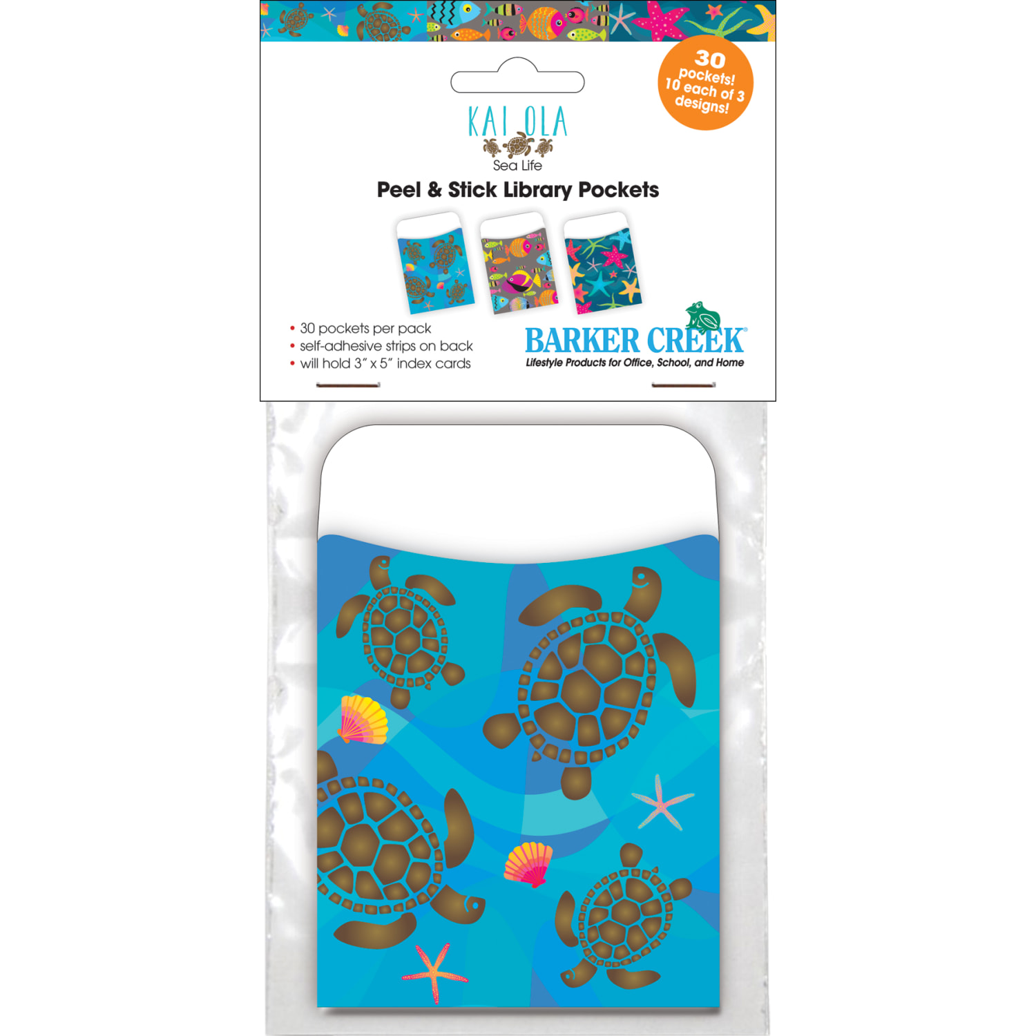 Barker Creek Peel & Stick Library Pockets, 3-1/2in x 5-1/8in, Kai Ola, Pack Of 30 Pockets - Image 6