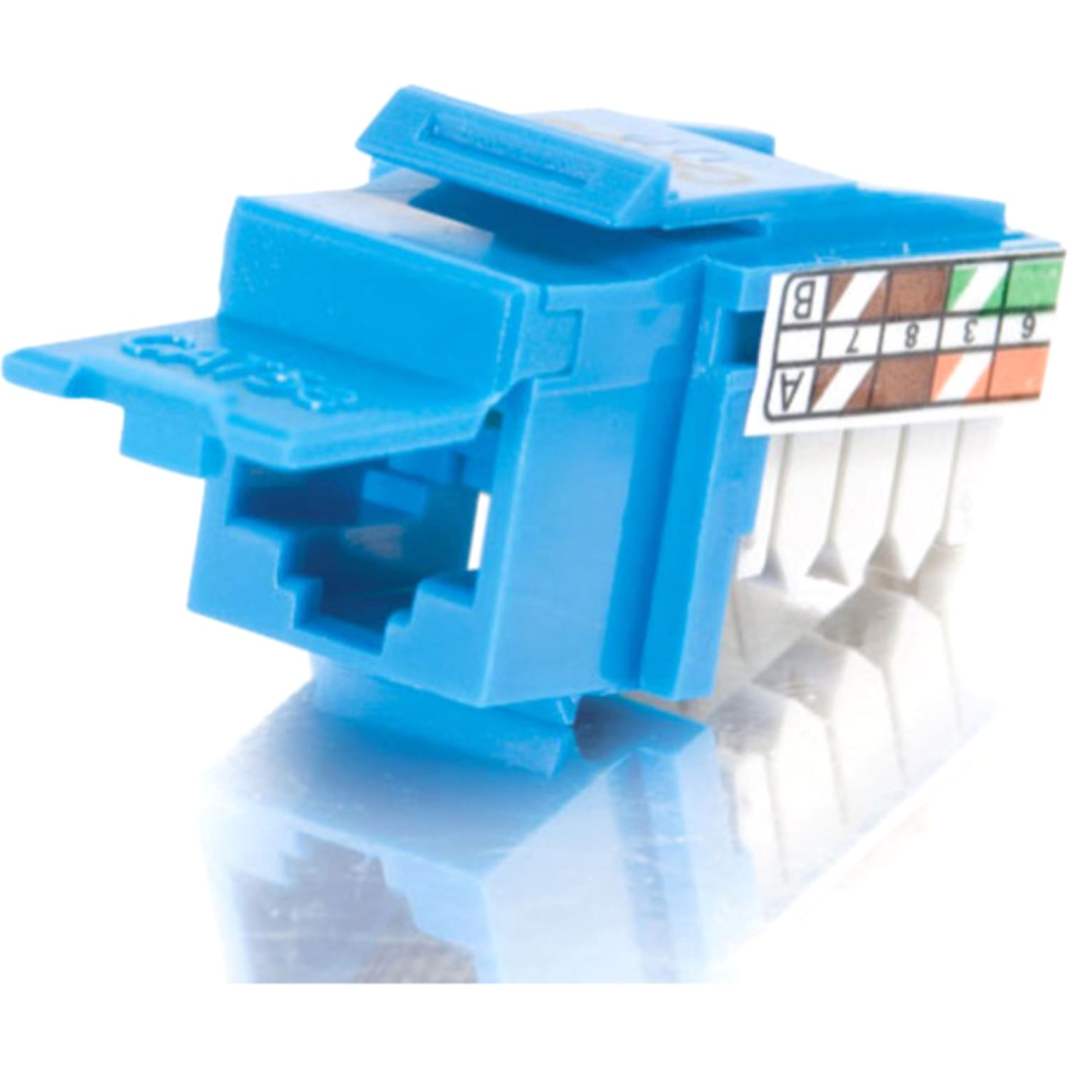 C2G 90? Cat5E RJ45 UTP Keystone Jack - Blue - RJ-45 - Image 3
