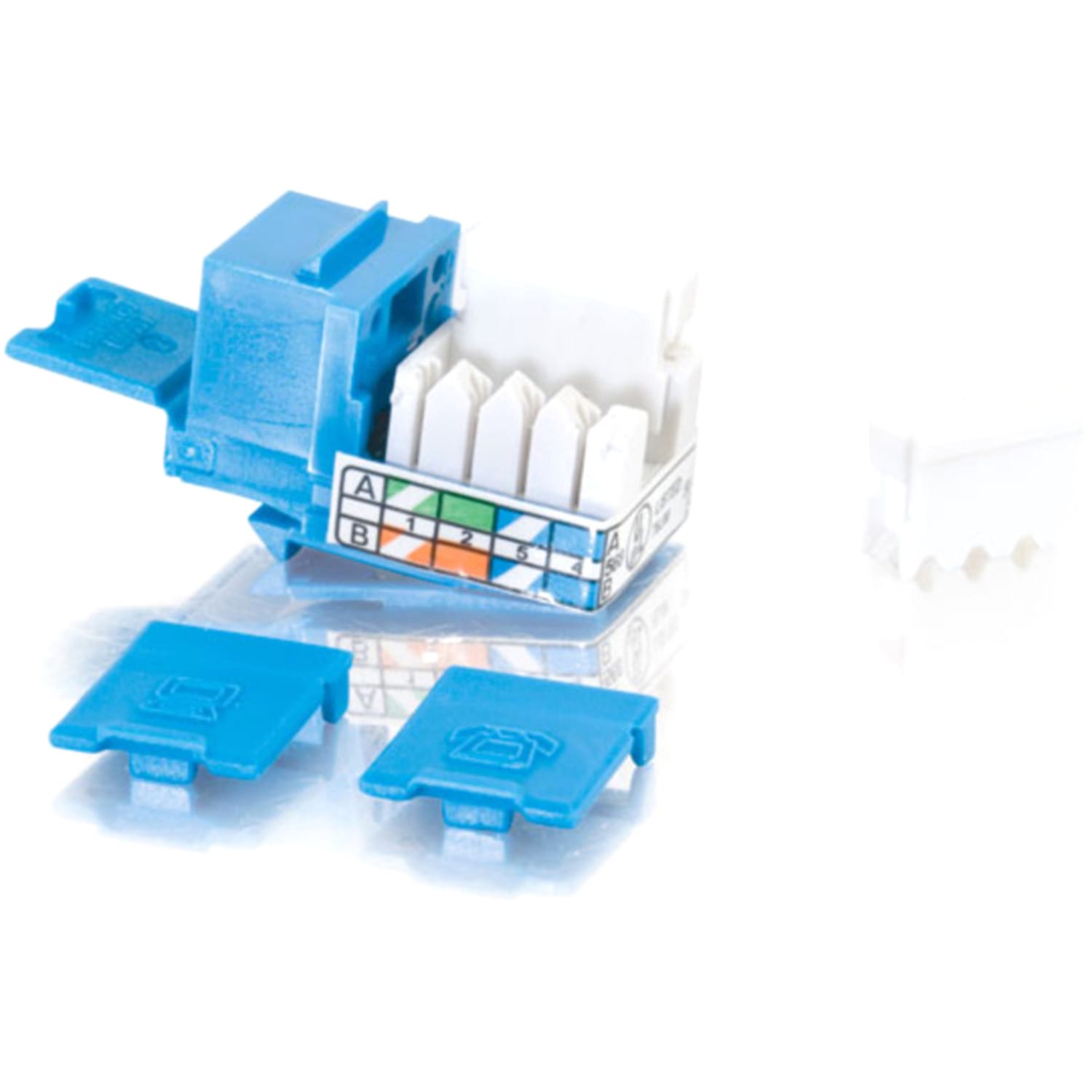C2G 90? Cat5E RJ45 UTP Keystone Jack - Blue - RJ-45 - Image 4