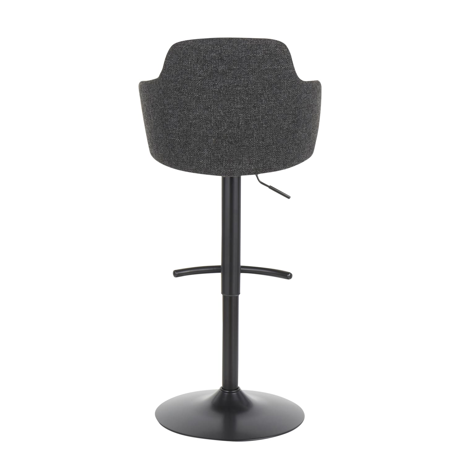 LumiSource Upholstered Boyne Bar Stool, Black/Dark Gray - Image 5