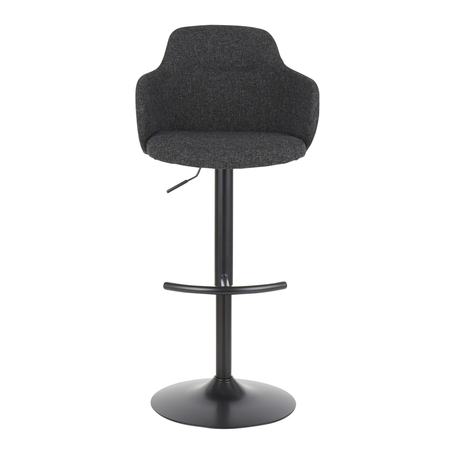 LumiSource Upholstered Boyne Bar Stool, Black/Dark Gray - Image 6