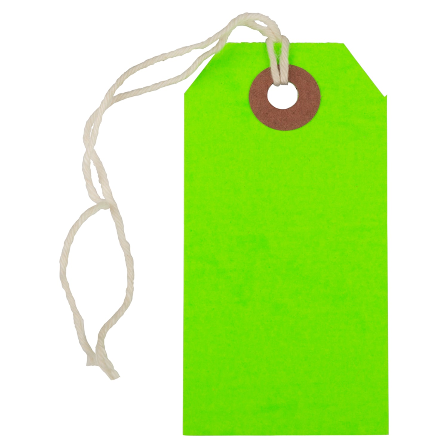 JAM Paper Small Gift Tags, 3-1/4in x 1-9/16in, Neon Green, Pack Of 10 Tags
