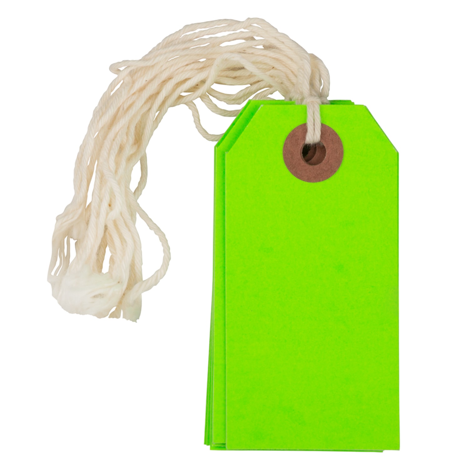 JAM Paper Small Gift Tags, 3-1/4in x 1-9/16in, Neon Green, Pack Of 10 Tags - Image 3