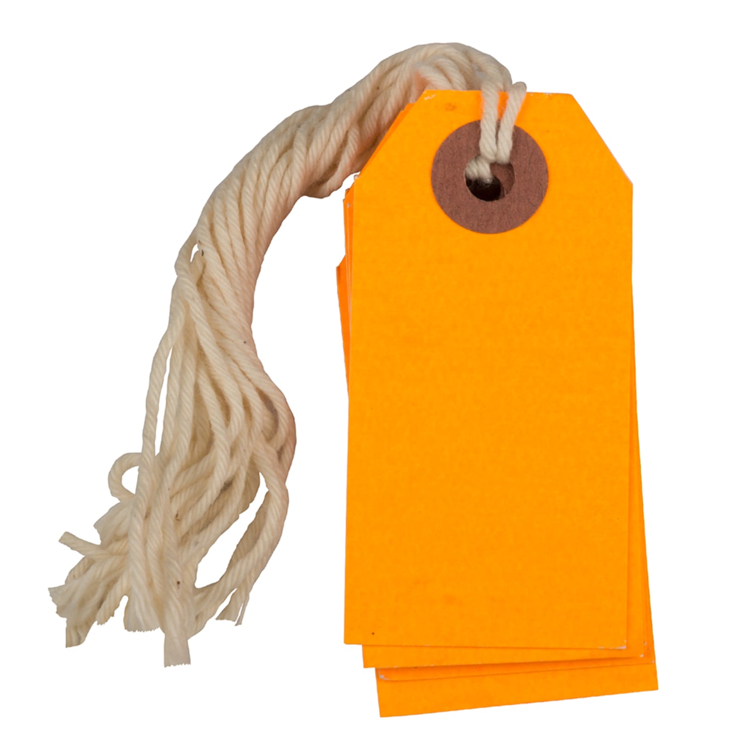 JAM Paper Tiny Gift Tags, 3-3/8in x 2-3/4in, Neon Orange, Pack Of 10 Tags - Image 3