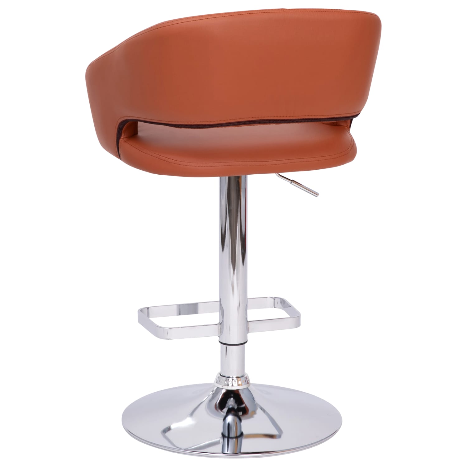 Flash Furniture Contemporary Vinyl Adjustable Height Bar Stool With Rounded Back CognacChrome PopularChairscom Flash Furniture Contemporary Vinyl Adjustable Height Bar Stool With Rounded Back CognacChrome PopularChairscom