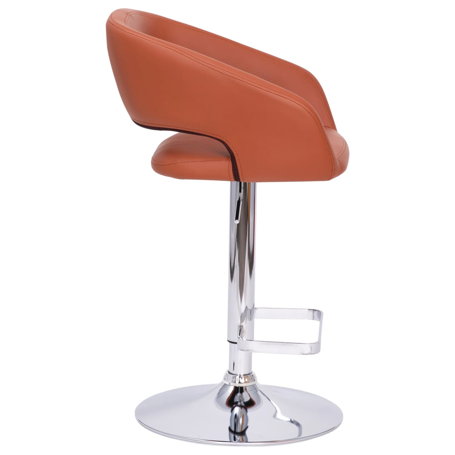 Flash Furniture Contemporary Vinyl Adjustable Height Bar Stool With Rounded Back CognacChrome PopularChairscom Flash Furniture Contemporary Vinyl Adjustable Height Bar Stool With Rounded Back CognacChrome PopularChairscom
