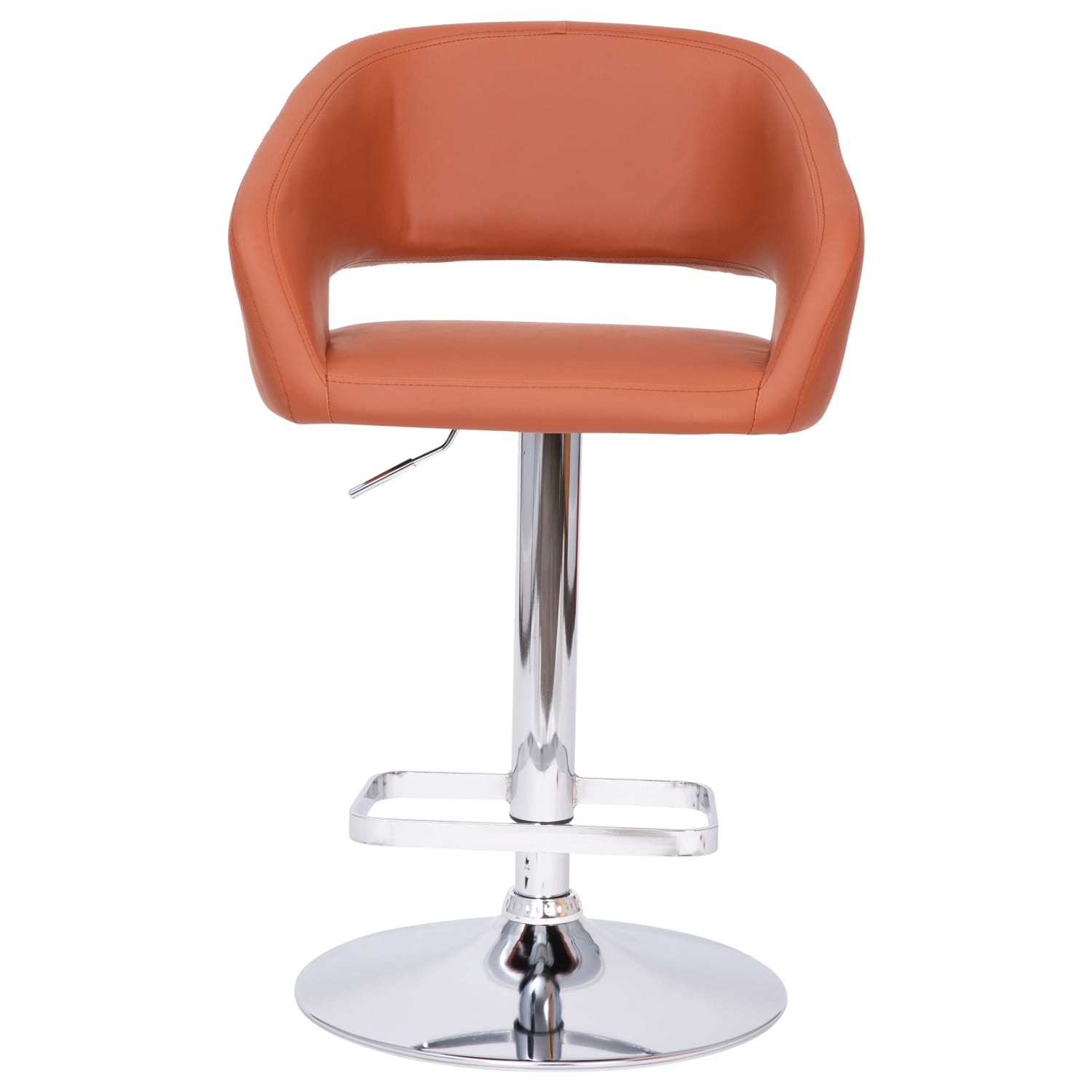 Flash Furniture Contemporary Vinyl Adjustable Height Bar Stool With Rounded Back CognacChrome PopularChairscom Flash Furniture Contemporary Vinyl Adjustable Height Bar Stool With Rounded Back CognacChrome PopularChairscom