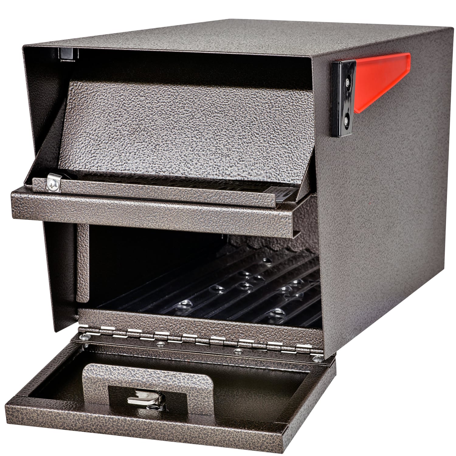 Mail Boss Mail Manager Locking Security Mailbox, 11-1/4inH x 10-3/4inW x 21inD, Bronze - Image 3