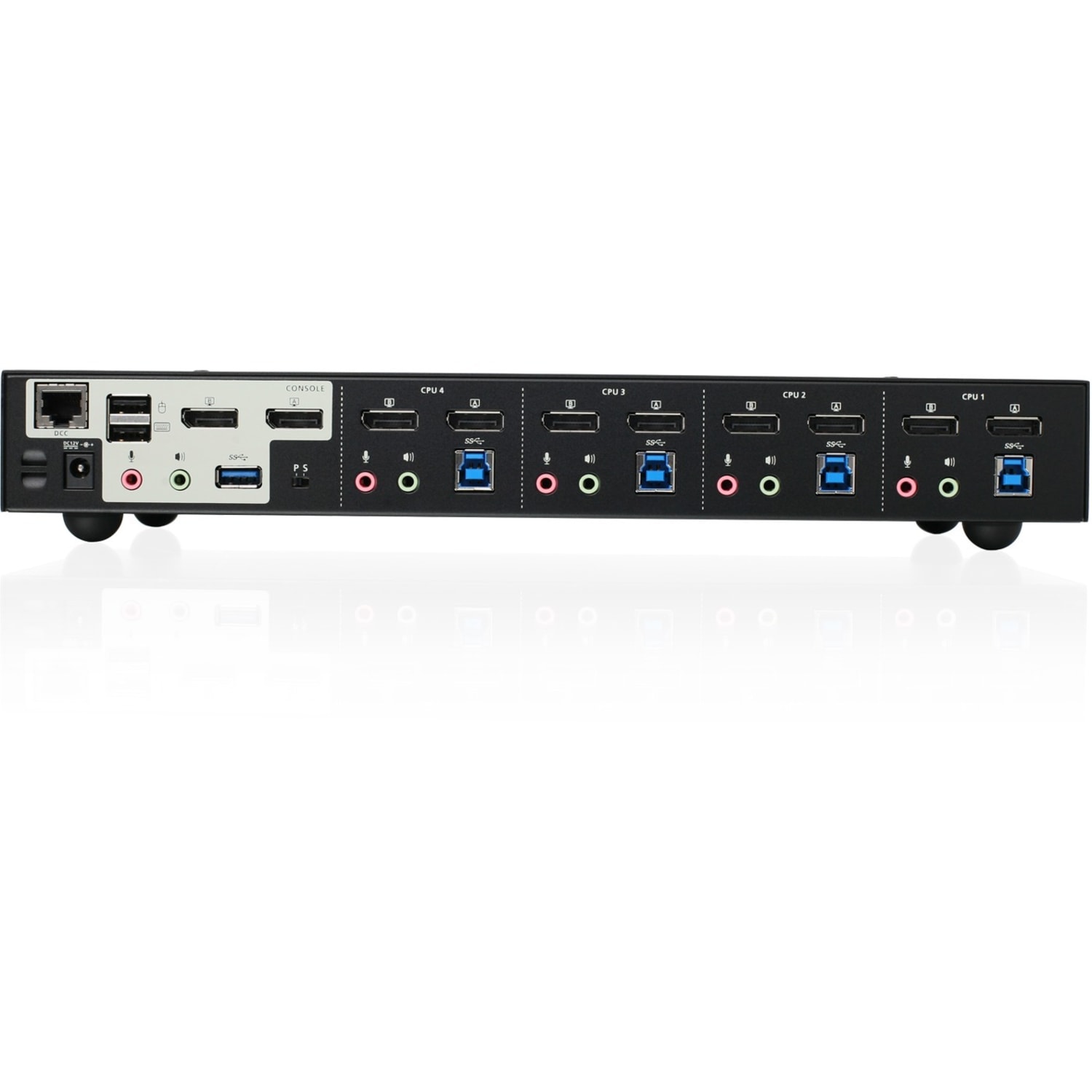 IOGEAR 4-Port 4K Dual View DisplayPort KVMP with USB 3.0 Hub and Audio (TAA) - 4 Computer(s) - 1 Local User(s) - GCS1944 - Image 5