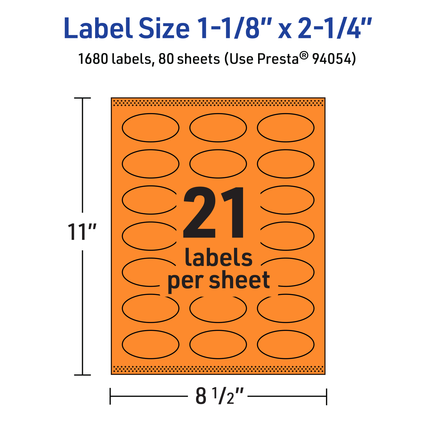 Avery Print-To-The-Edge Labels With Sure Feed Technology And Easy Peel, 94054-BOP80, Oval, 1-1/8in x 2-1/4in, Matte Bright Orange, Pack of 1680 - Image 6