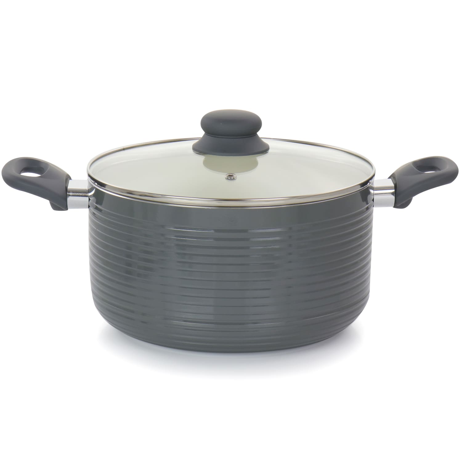 Oster Ridge Valley 8-Piece Aluminum Non-Stick Cookware Set, Gray - Image 4