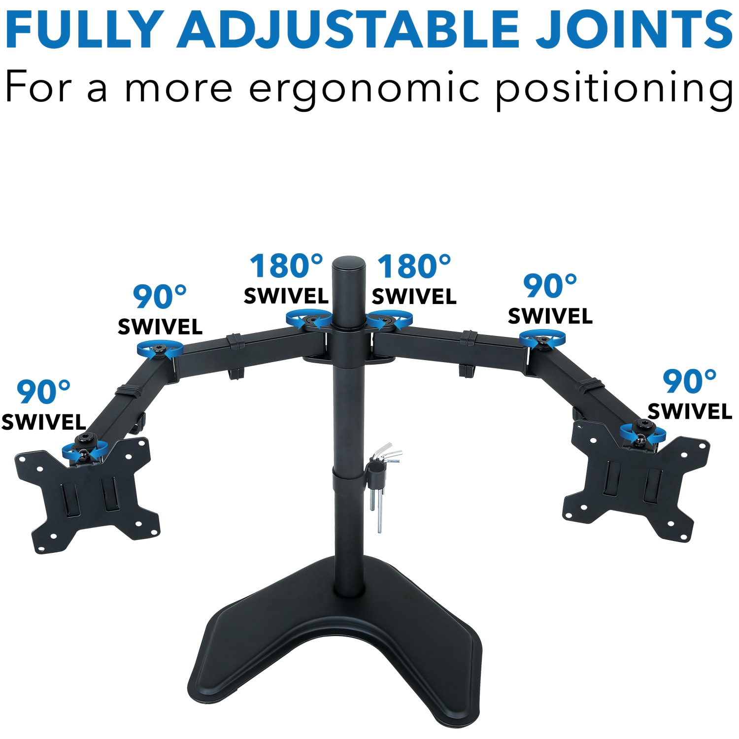 Mount-It! MI-2781B 19inW Dual Monitor Desk Stand, Black - Image 6