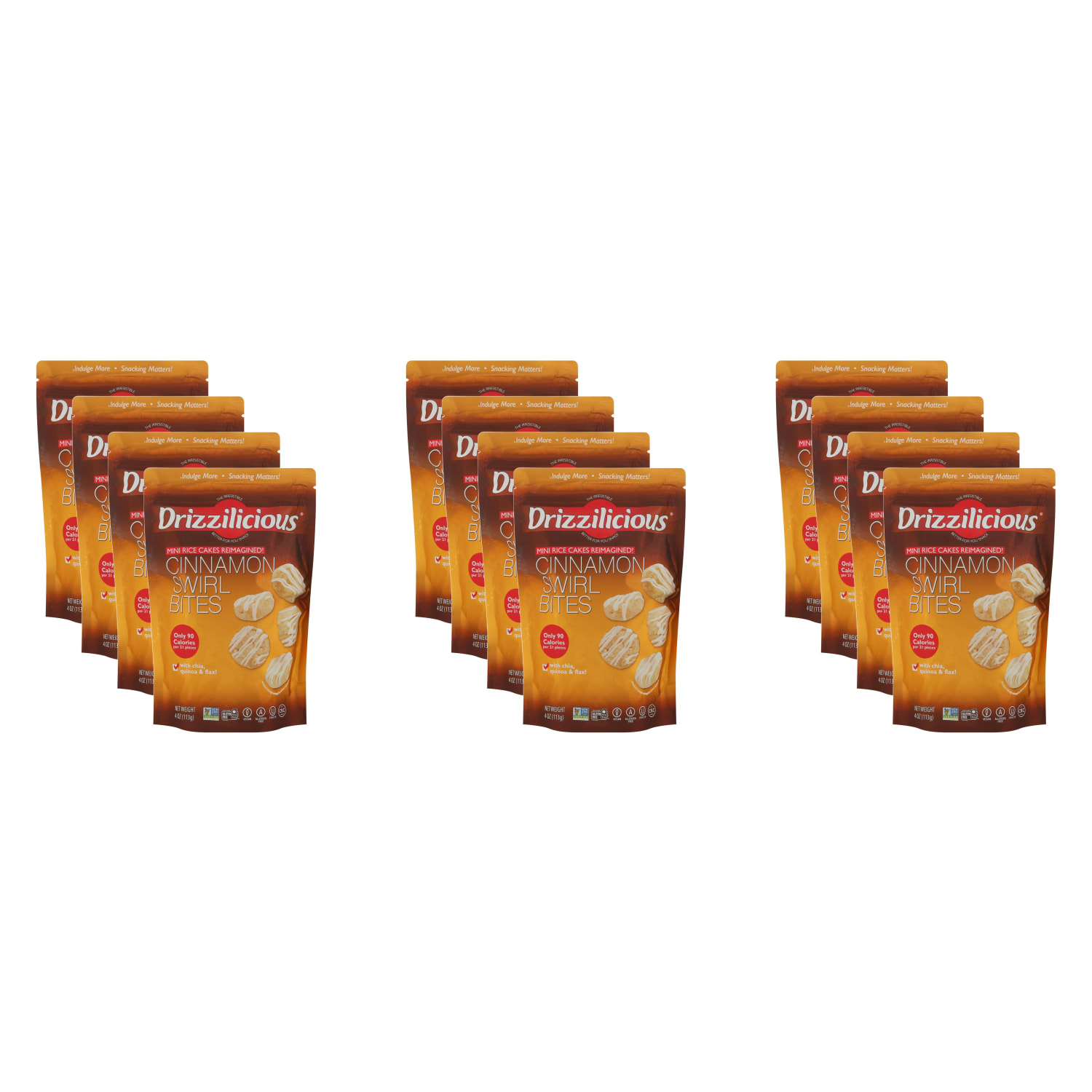 Drizzilicious Mini Rice Cake Bites, Cinnamon Swirl, 4 Oz, Total Qty 12 - Image 4