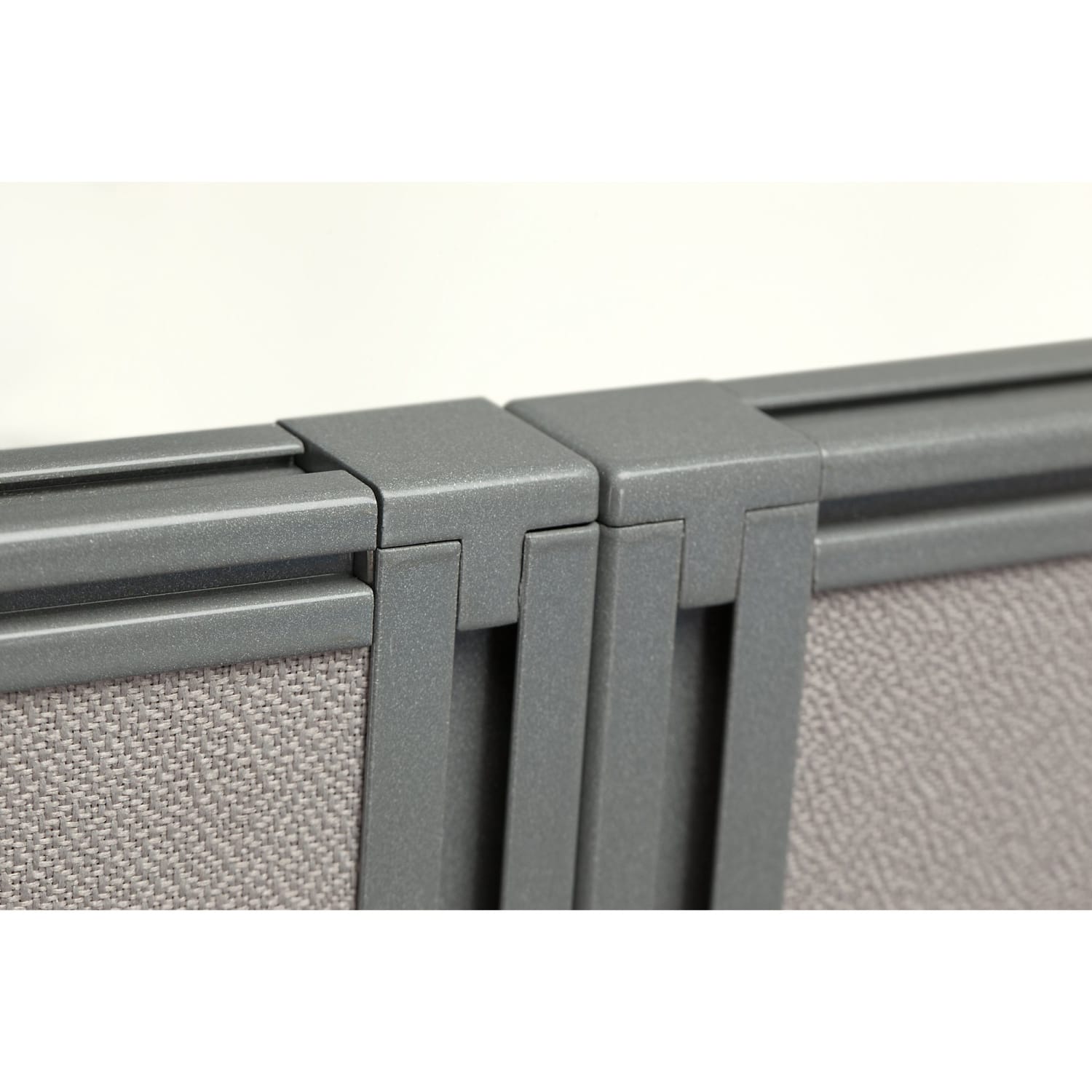 Bush Business Furniture Easy Office 60inW L-Shaped Cubicle Desk Workstation With 45inH Panels, Mocha Cherry/Silver Gray, Standard Delivery - Image 6
