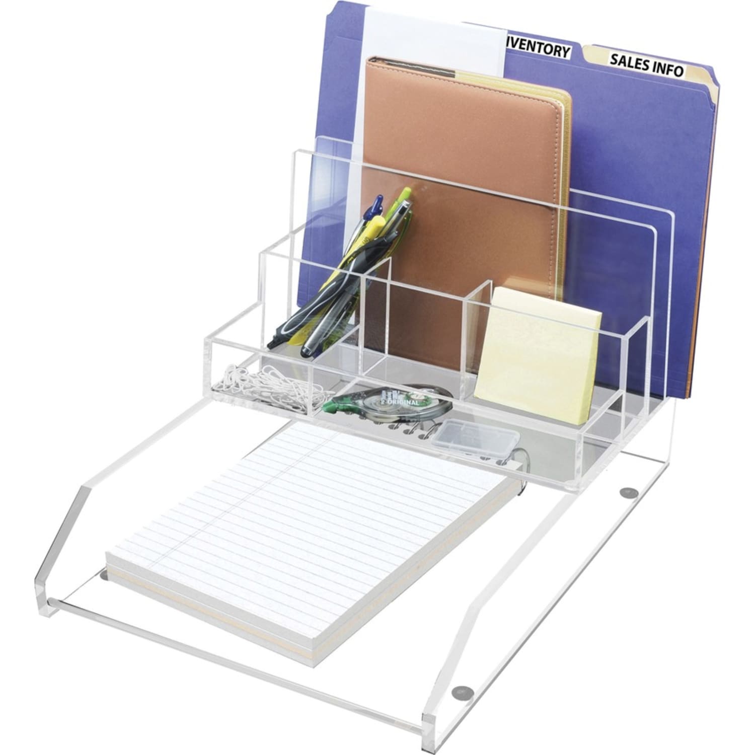 Kantek Acrylic File Sorter Desk Organizer - 10.60in Height x 11in Width x 6.50in Depth - Desktop - Clear - Acrylic - 1 Each - Image 3