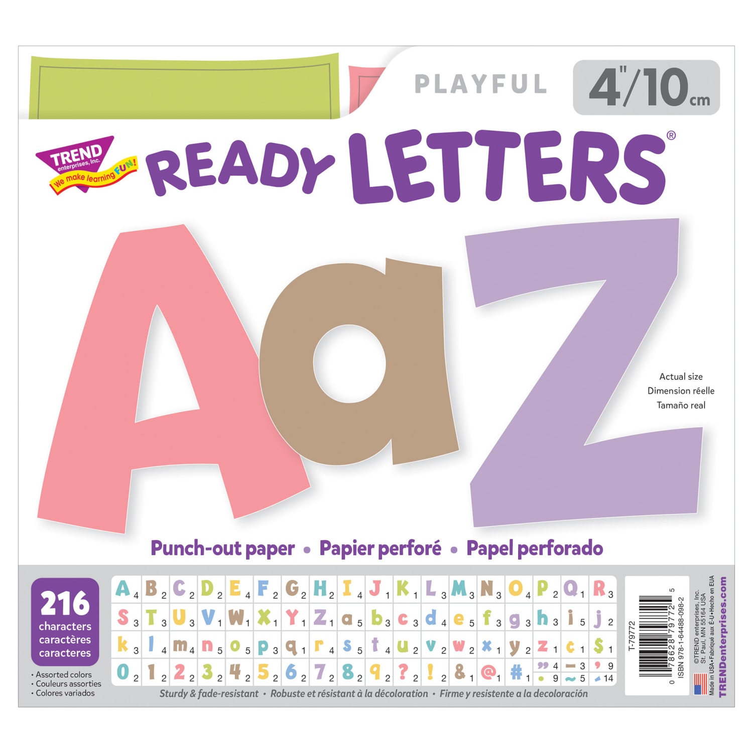 Trend 4in Playful Combo Ready Letters, Summer Morning, 216 Letters Per Pack, Set Of 2 Packs - Image 4