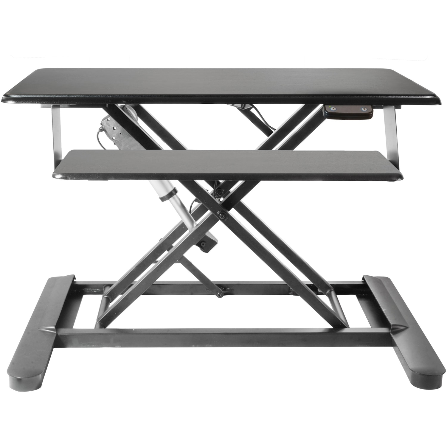 Kantek Electric Sit-Stand Desktop Riser - Up to 24in Screen Support  - Desktop - Steel, Medium Density Fiberboard (MDF) - Black - STS965 - Image 6