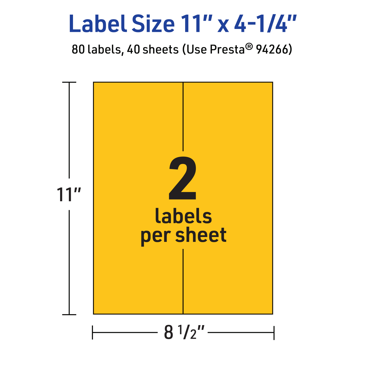 Avery Printable Labels, 94266-BYP40, Rectangle, 11in x 4-1/4in, Matte Bright Yellow, Pack of 80 - Image 6