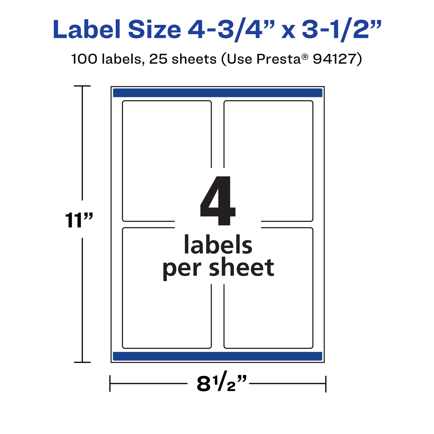 Avery Removable Labels With Sure Feed, 94127-RMP25, Rectangle, 4-3/4in x 3-1/2in, White, Pack Of 100 Labels - Image 6