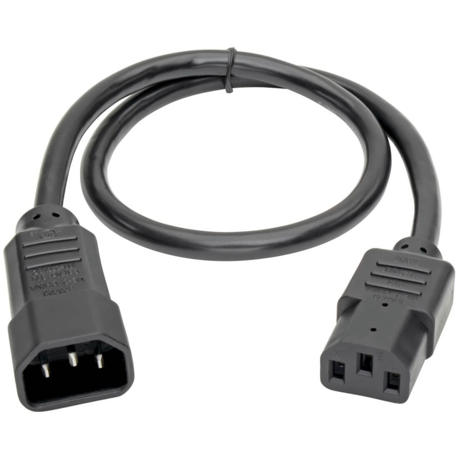 Eaton Tripp Lite Series PDU Power Cord, C13 to C14 - 10A, 250V, 18 AWG, 2 ft. (0.61 m), Black, 5-Pack - P0040025 - Image 3