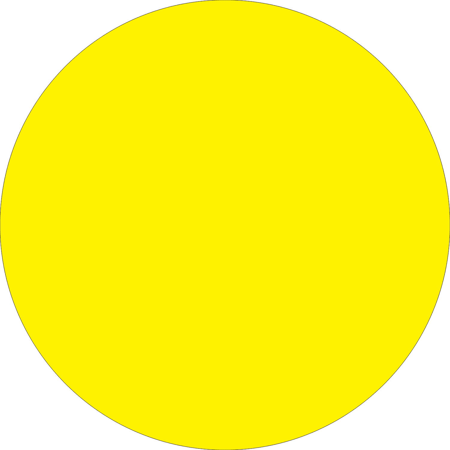Removable Round Color Inventory Labels, DL613L, 2in Diameter, Fluorescent Bright Yellow, Pack Of 500