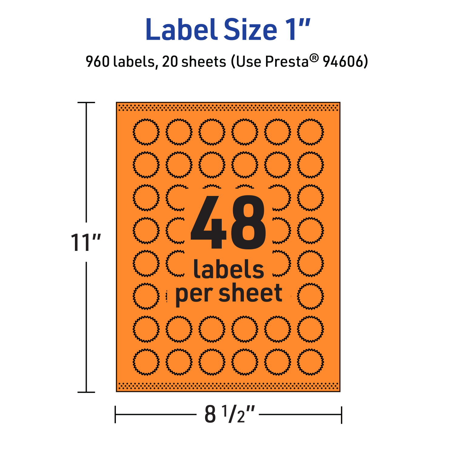 Avery Print-To-The-Edge Labels With Sure Feed Technology, 94606-BOP20, Starburst, 1in, Matte Bright Orange, Pack of 960 - Image 6