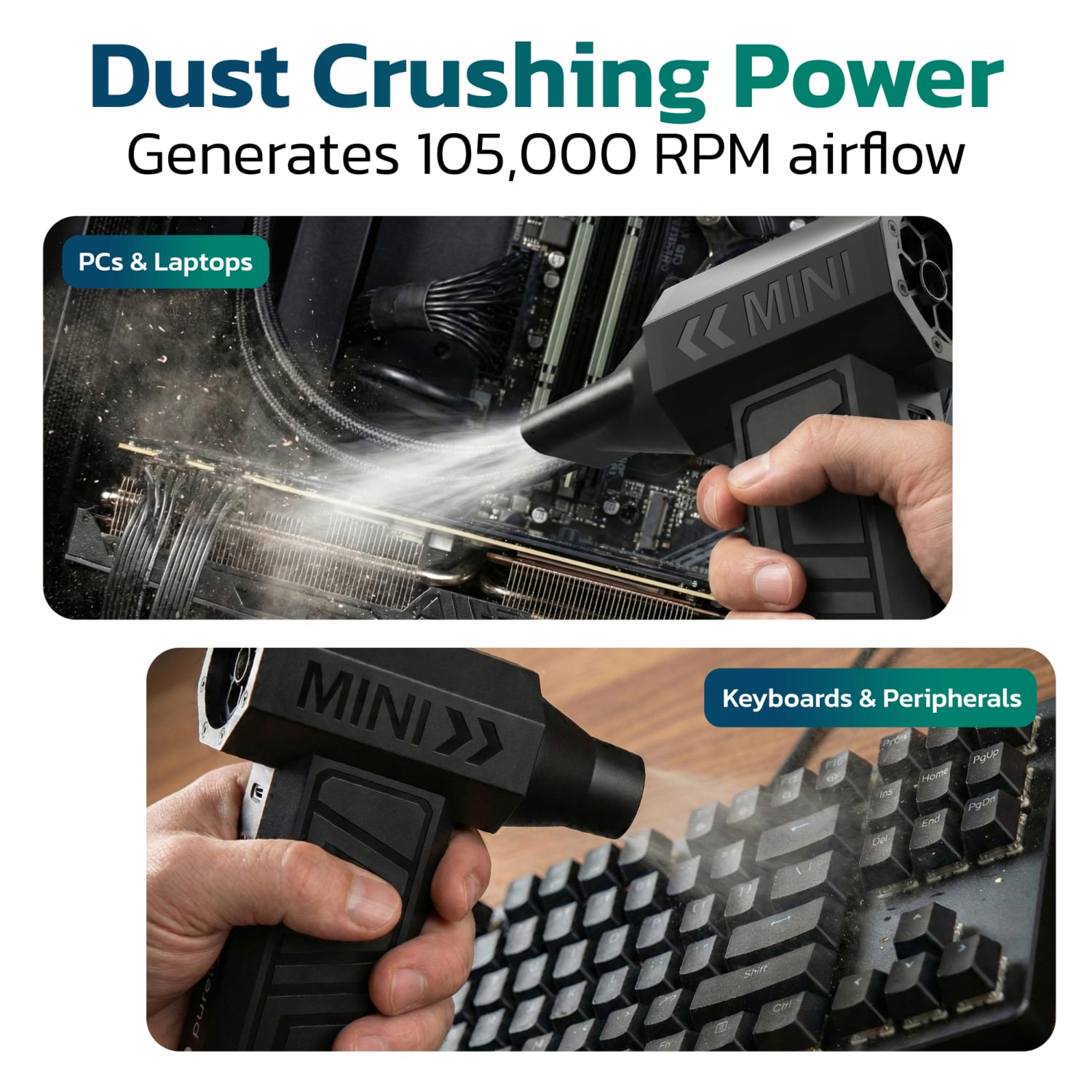 Purely D40 Portable Wireless Air Duster, Black, Total Qty 1 - Image 6