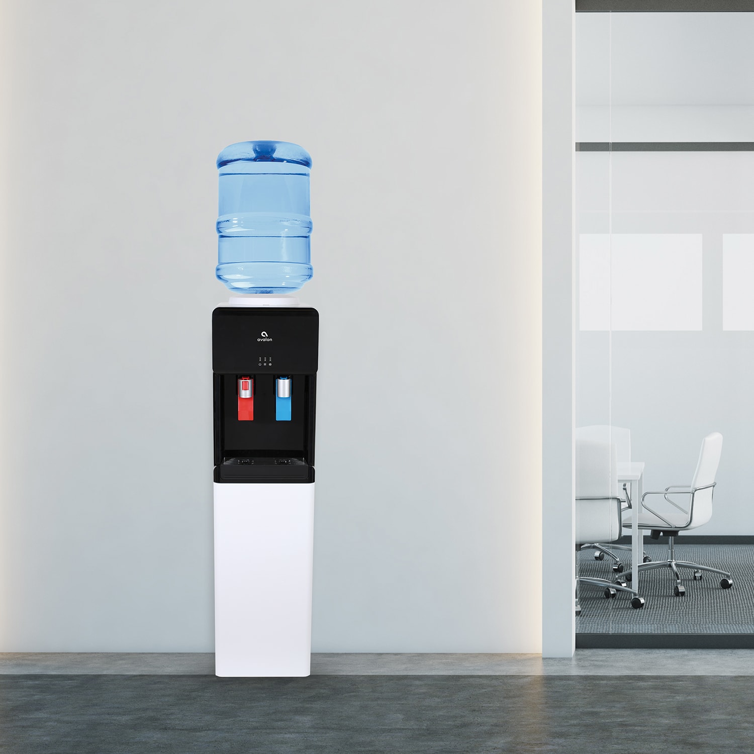 Avalon WATERCOOLER Top Loading Slim Cooler Dispenser, A2, Hot & Cold Water, Child Safety Lock, Holds 3 or 5 Gallon Bottles, Black/White - Image 4