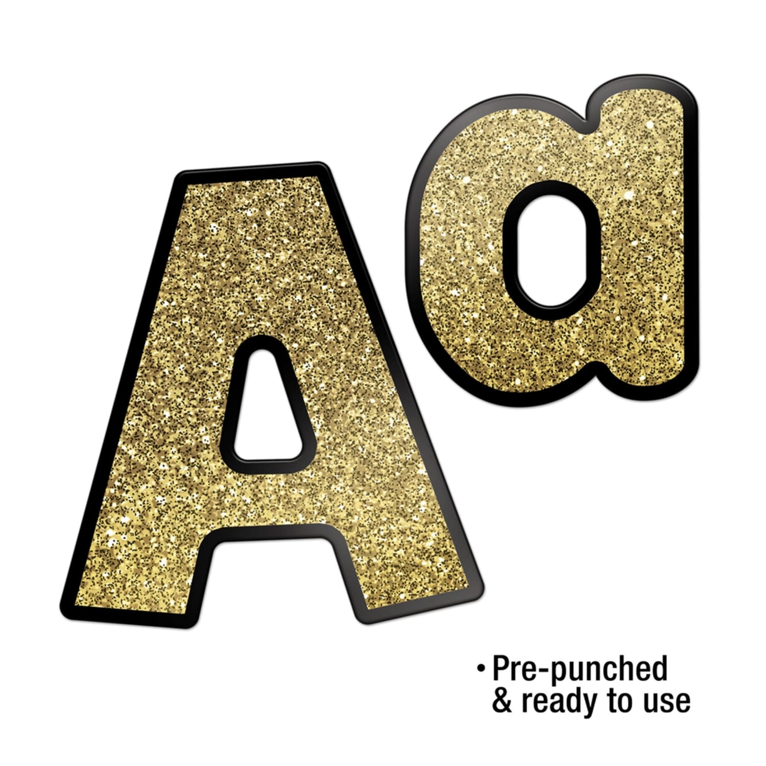Carson Dellosa Education EZ Letters, 4in, Sparkle + Shine Gold Glitter, 219 Pieces Per Pack, Set Of 2 Packs - Image 5