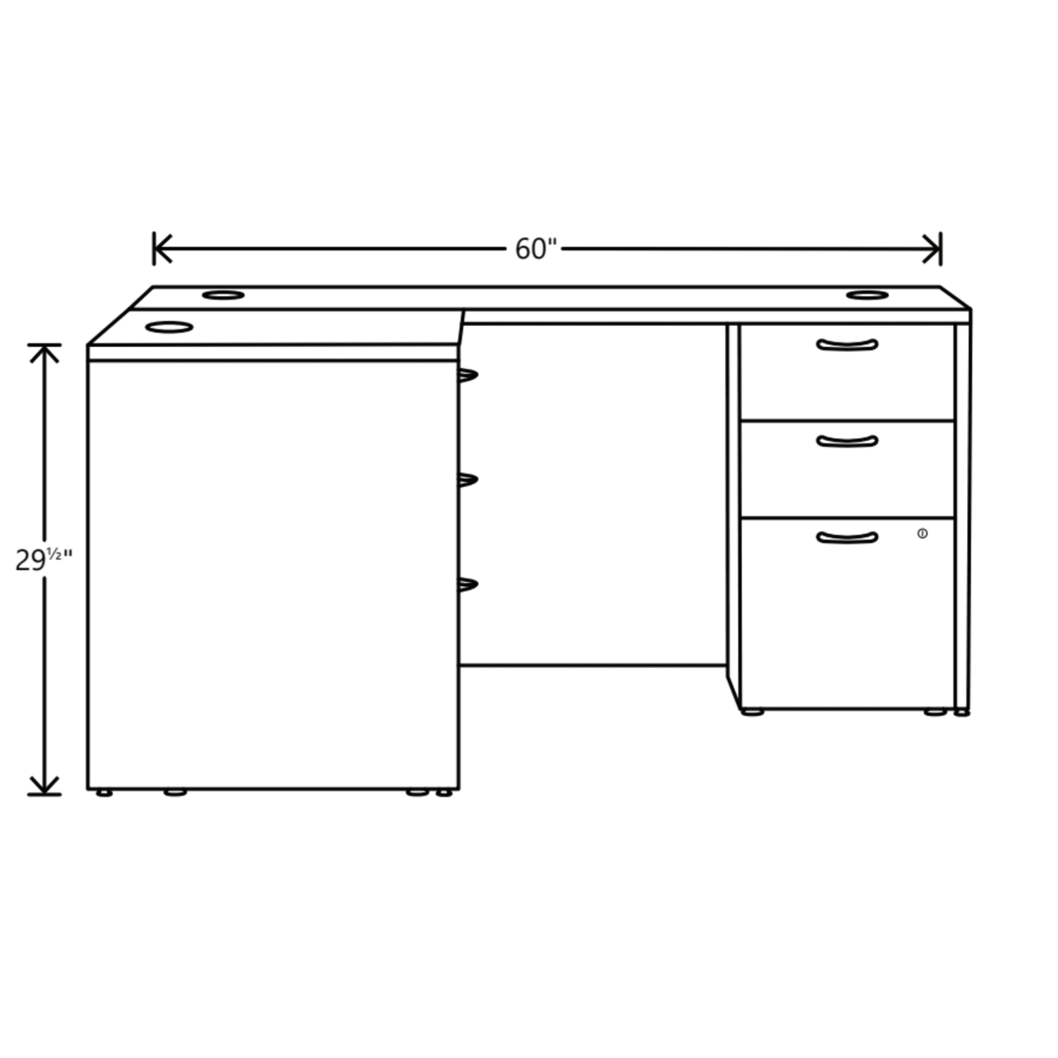 HON Mod 60inW L-Station Desk, Desert Oak - Image 4